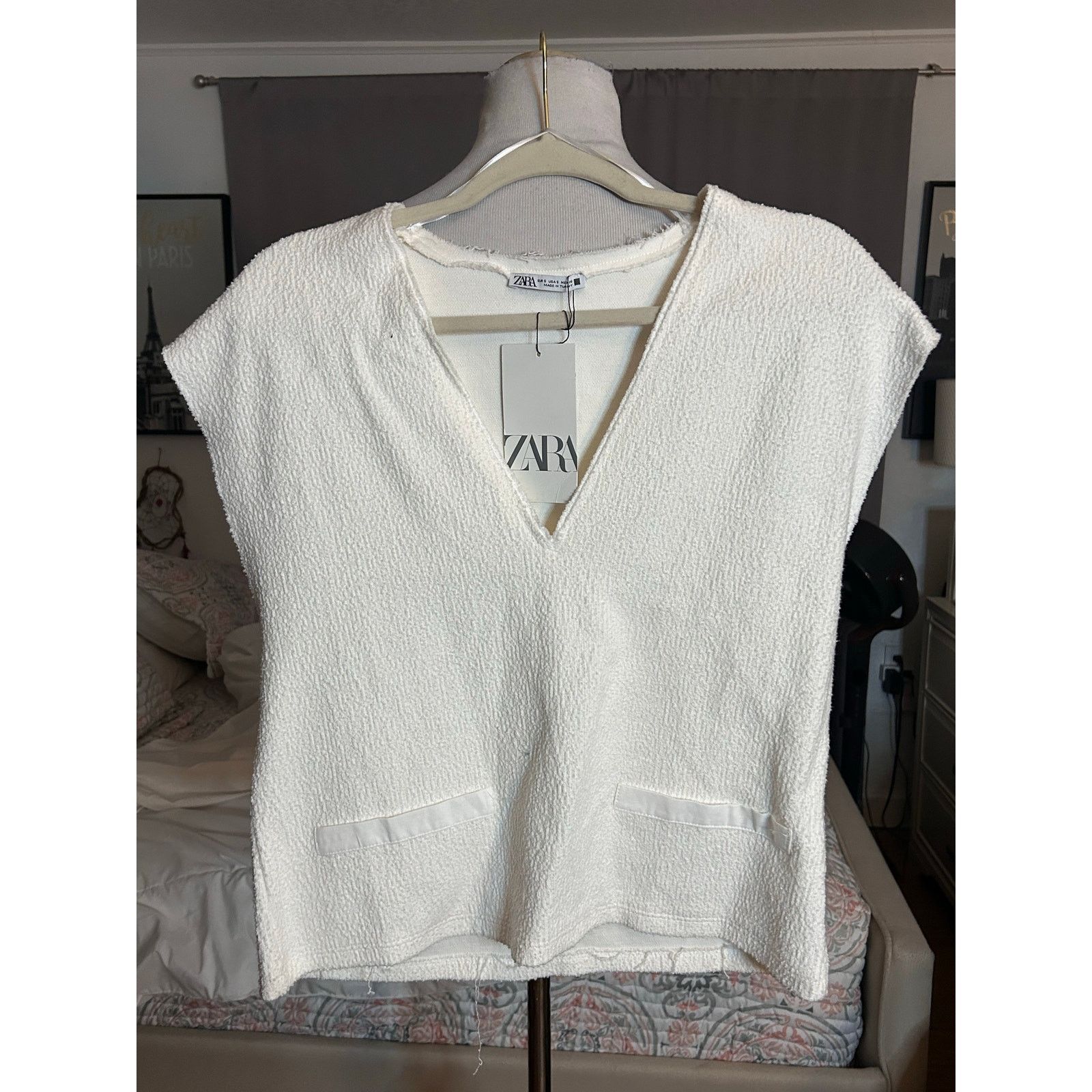 Zara Nwt- Zara- V-NECK WAISTCOAT TOP-S Size S / US 4 / IT 40 - 3 Thumbnail