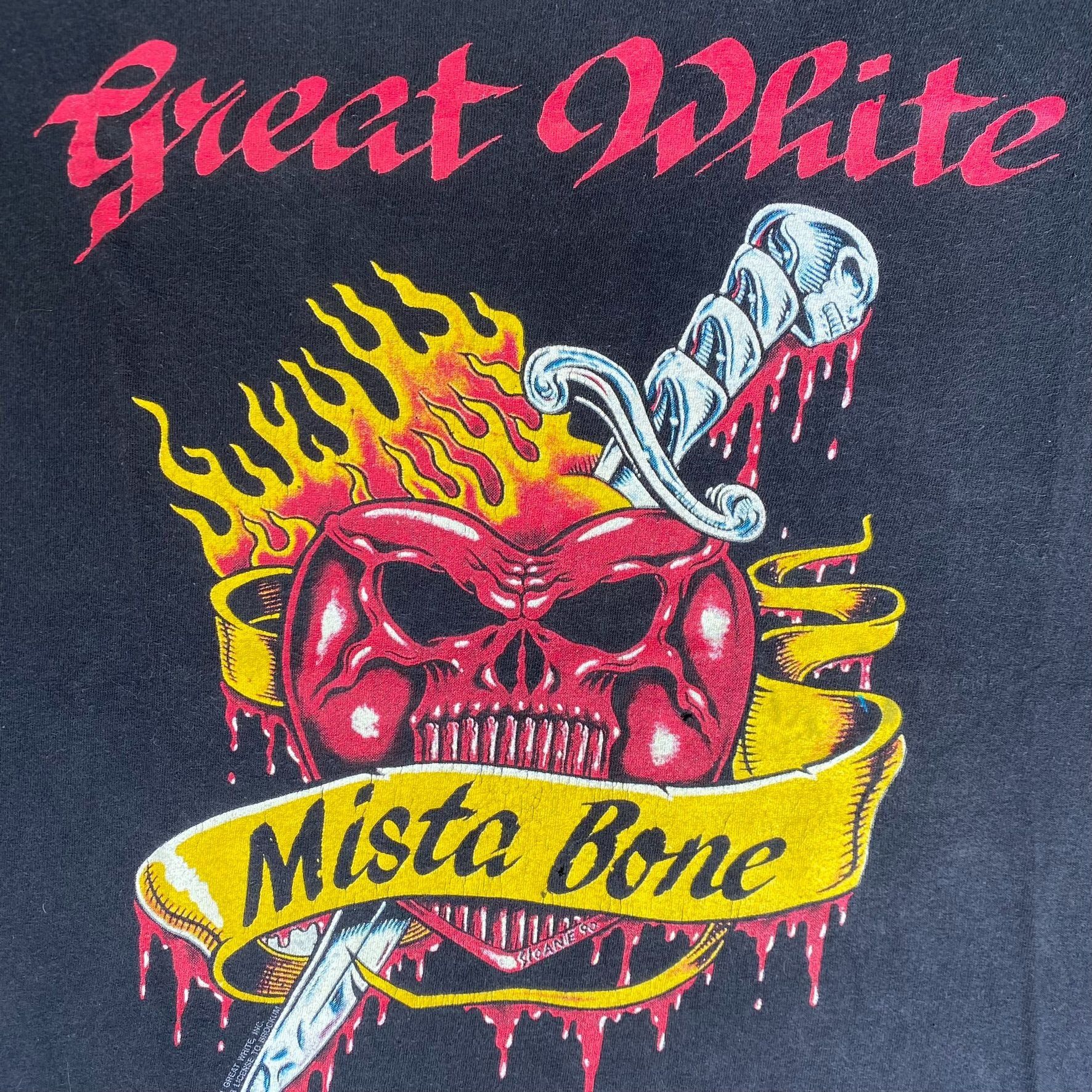 Band Tees Vintage 80s Great White Shirt Mista Bone Rock Band Tour Tee Size US L / EU 52-54 / 3 - 3 Thumbnail