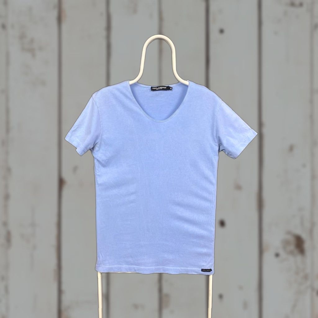 Dolce & Gabbana Dolce & Gabbana Mens T-Shirt Blue Short Sleeve Crew Neck Pullover Size 46 Regular Image Logo Shirt Men Size US XXL / EU 58 / 5 - 1 Thumbnail