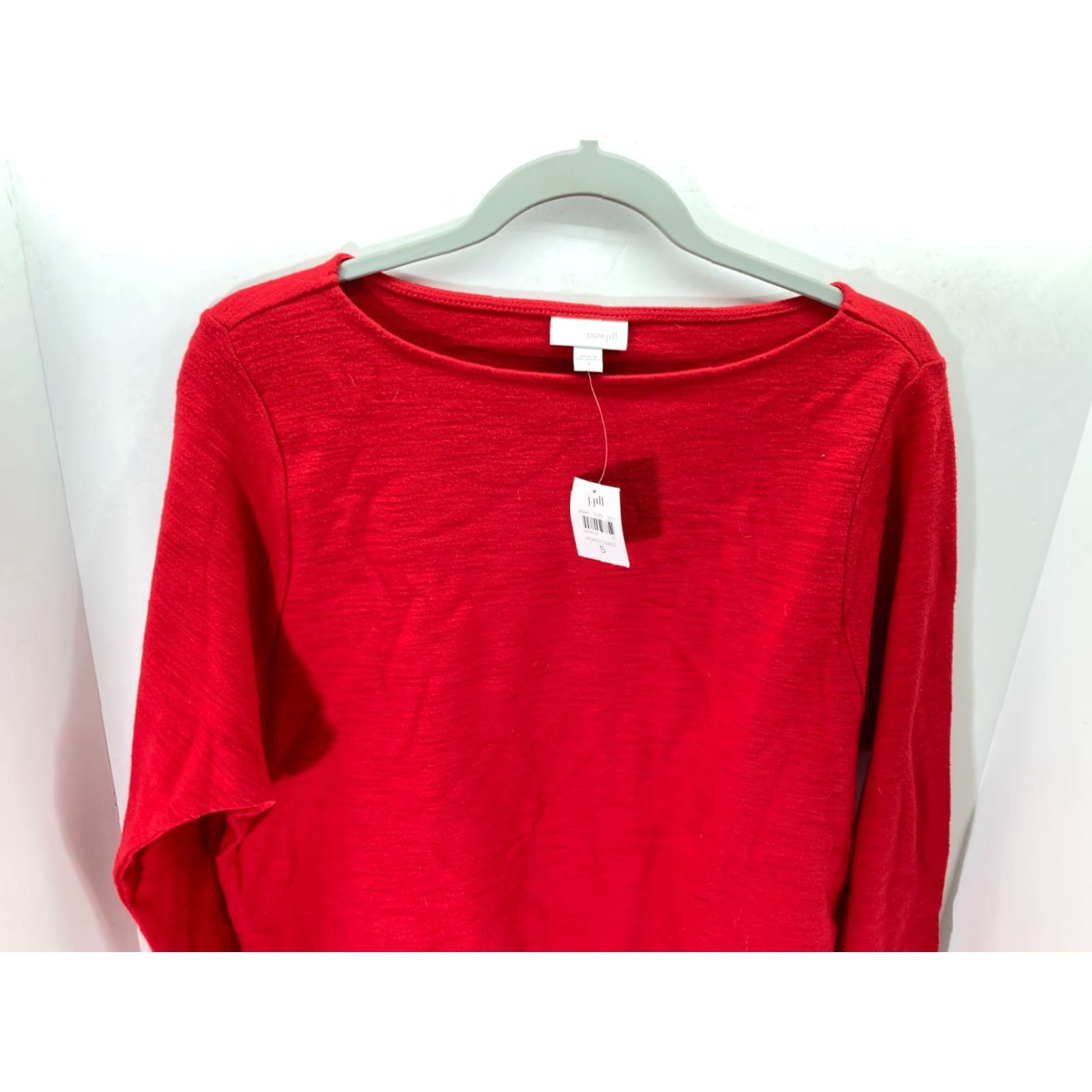 J. Jill J. Jill Womens S Red Tunic Pullover Sweater Top Boat Neck Long Sleeve NWT Size S / US 4 / IT 40 - 2 Thumbnail