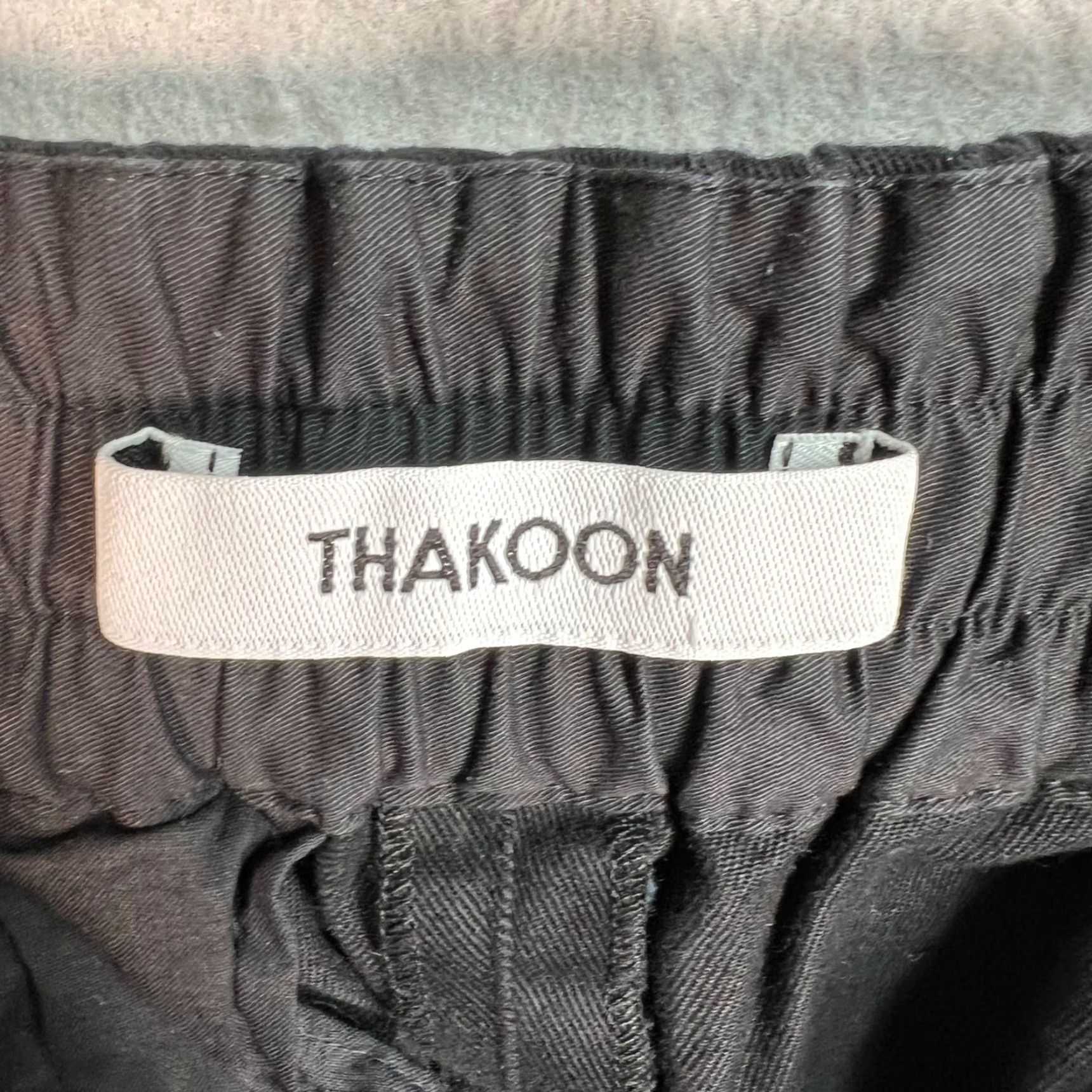 THAKOON Thakoon Womens Size 4 Black Wide-Leg Cotton Blend Chino Pants Size 27" / US 4 / IT 40 - 3 Thumbnail
