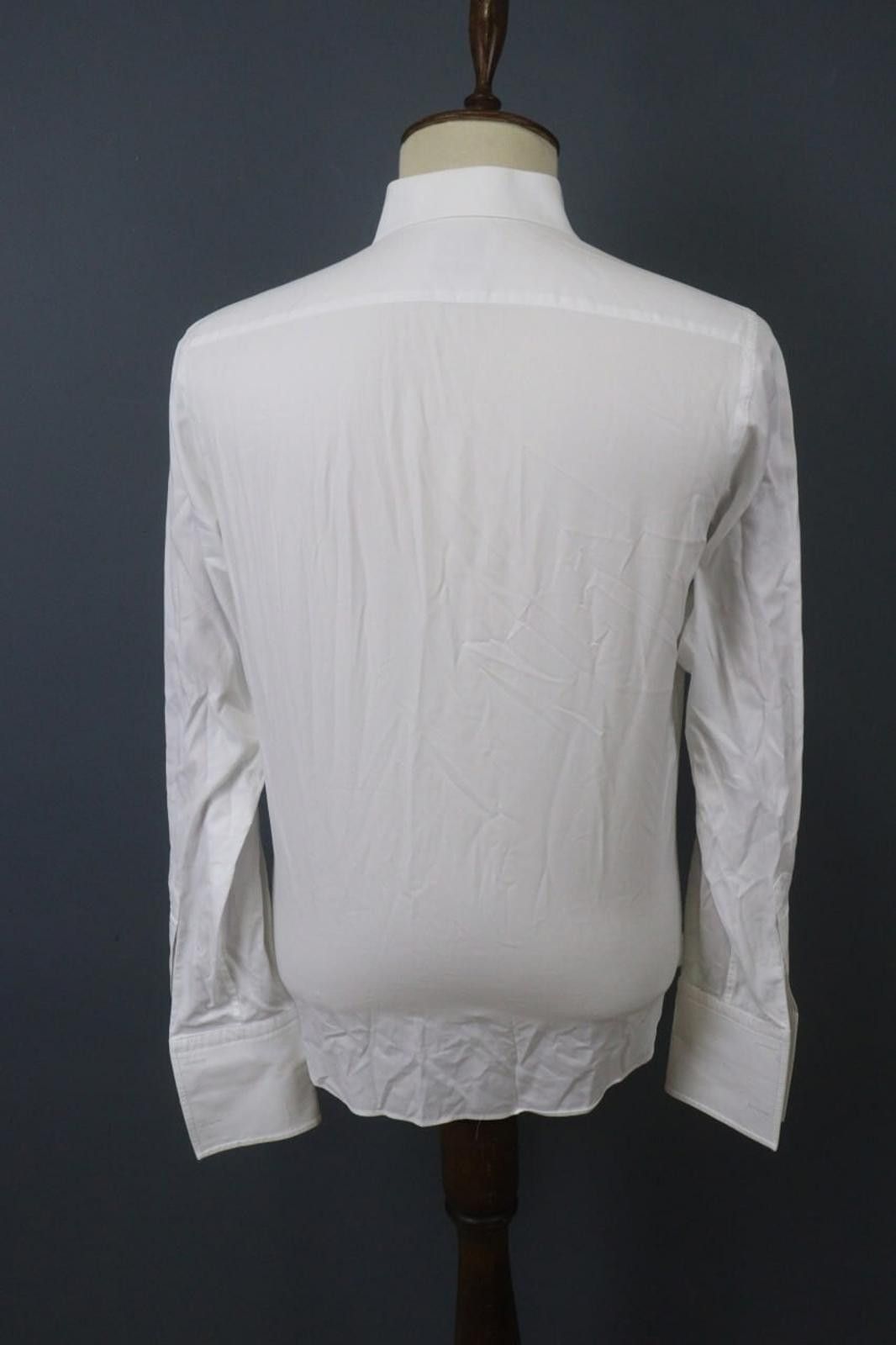 Designer Boggi White Cotton Collared Front Dress Shirt Size 40 Size 38R - 9 Thumbnail