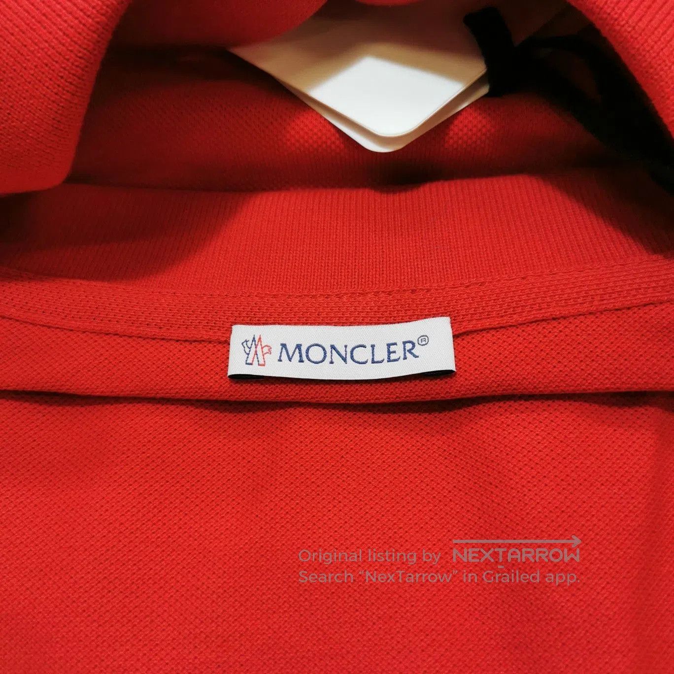 Moncler Moncler Red Logo Polo Shirt XL. Size US XL / EU 56 / 4 - 4 Thumbnail