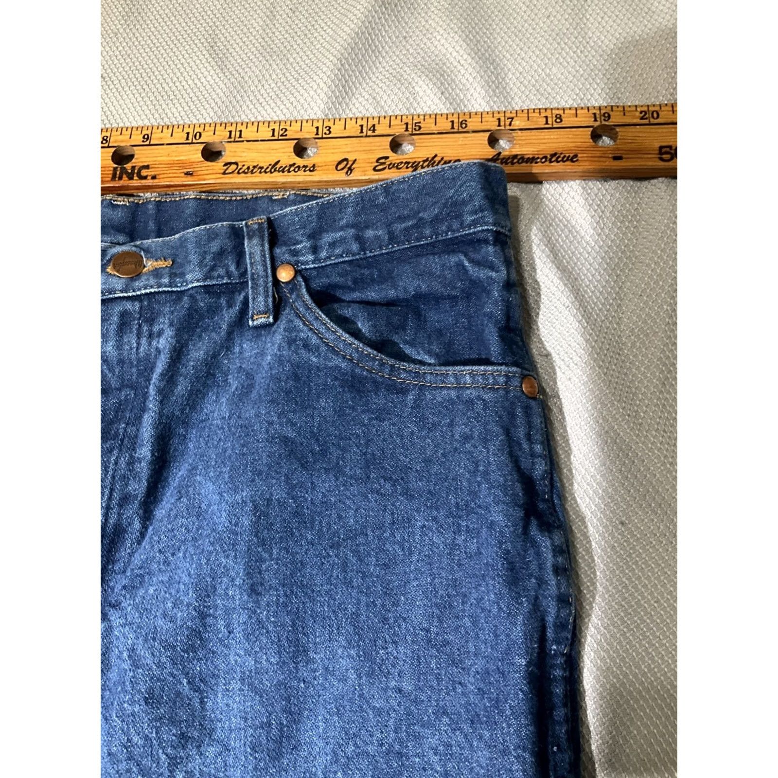 Wrangler Wrangler Jeans Mens 35x30 Blue 936PWD Cowboy Cut Denim Western Pants Regular Slim Bootcut 5-Pocket Wrangler Cowboy Cut Mens Jeans Blue 936PWD Size US 35 - 6 Thumbnail