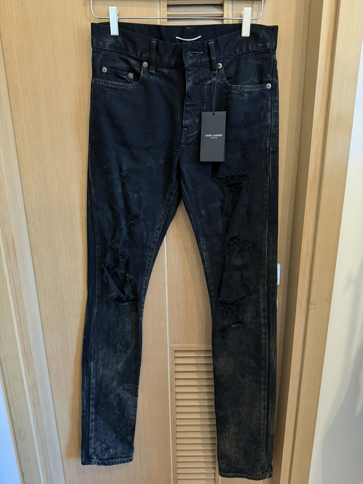 Saint Laurent Paris Saint Laurent SS15 Big Crash Distressed Jeans Size US 27 - 1 Thumbnail