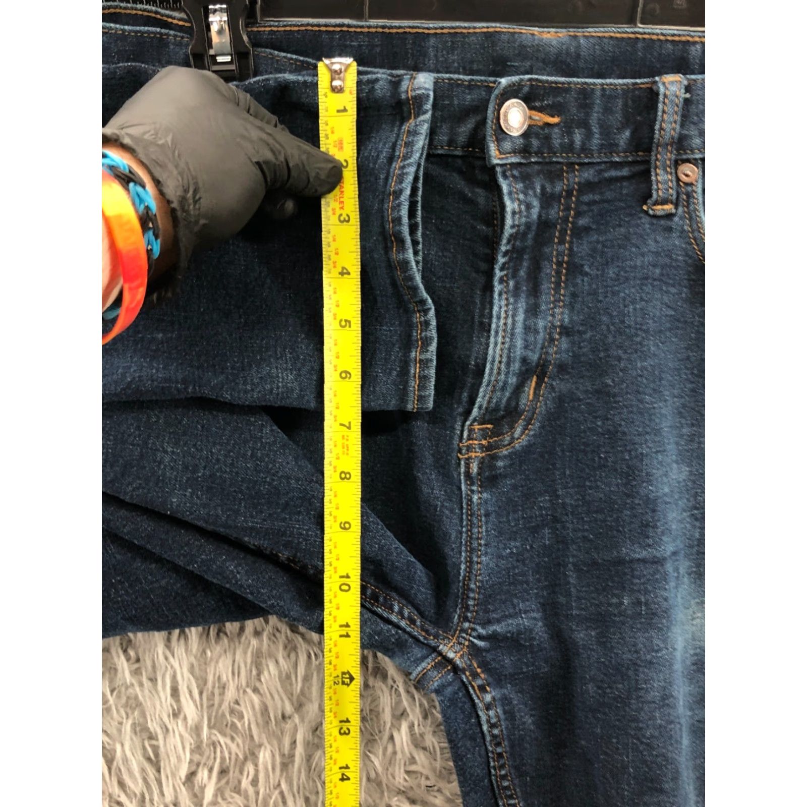 Old Navy Old Navy Slim Straight Jeans Mens 36x32 Blue Dark Wash Denim 5-Pocket Straight Slim Waist 36 Mens Jeans Size US 36 / EU 52 - 4 Thumbnail