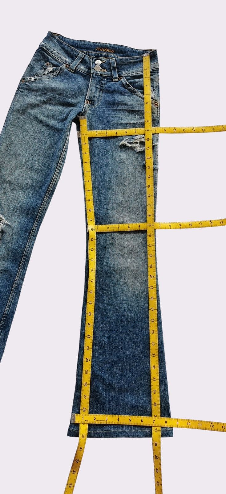 Hudson THRASHED Hudson Usa Womens Bootcuts Jeans Size 24" / US 00 / IT 34 - 10 Thumbnail