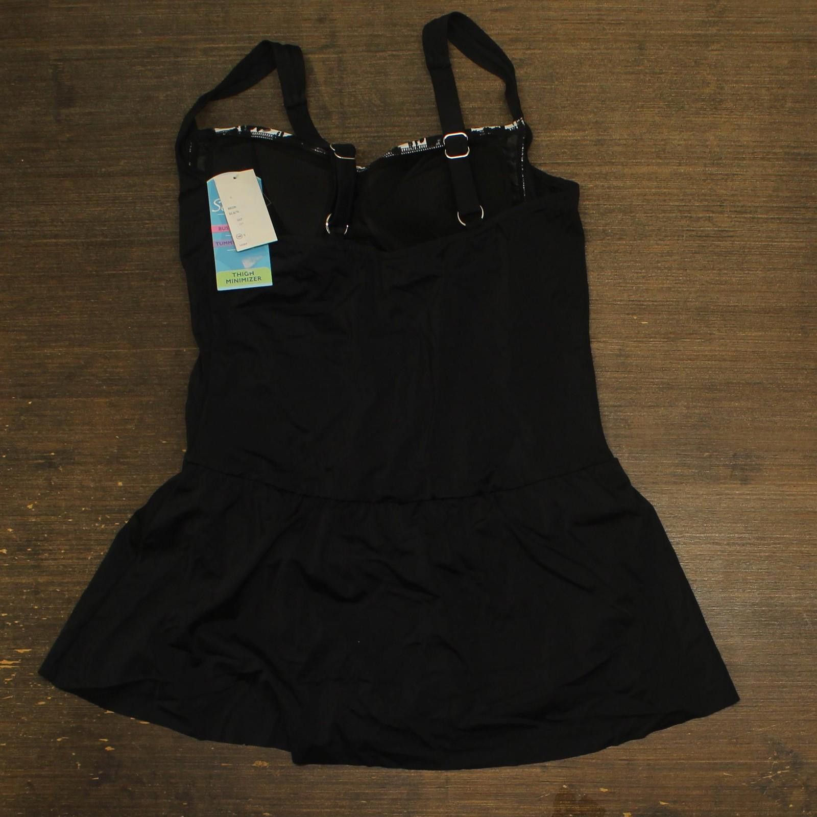 Other Nwt Swim Solutions Skater Swimsuit Feral Stripes Black 16w Size ONE SIZE - 2 Thumbnail