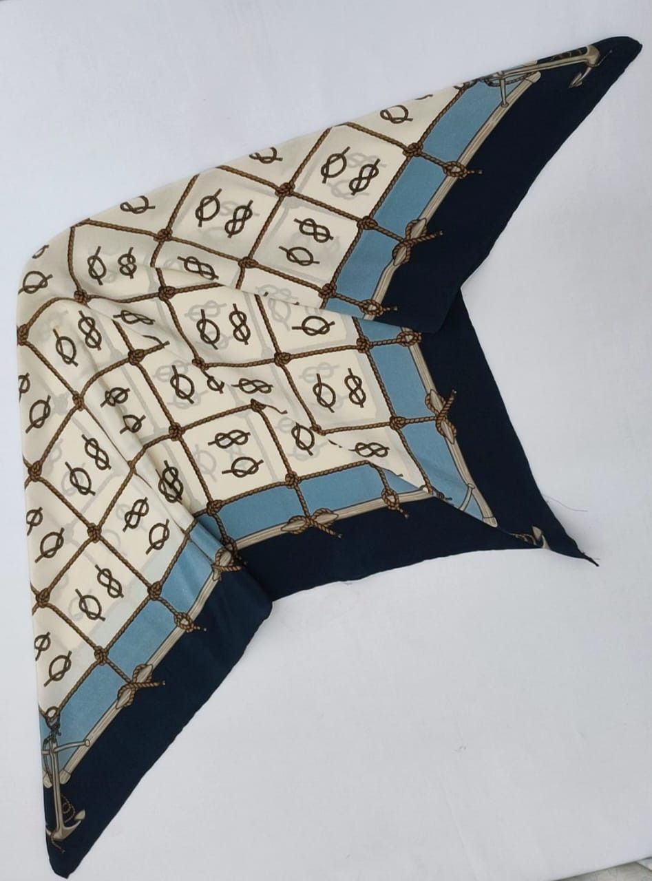 Celine CELINE PARIS NAVY SILK SCARF – ARCHIVE PIECE Size ONE SIZE - 6 Thumbnail