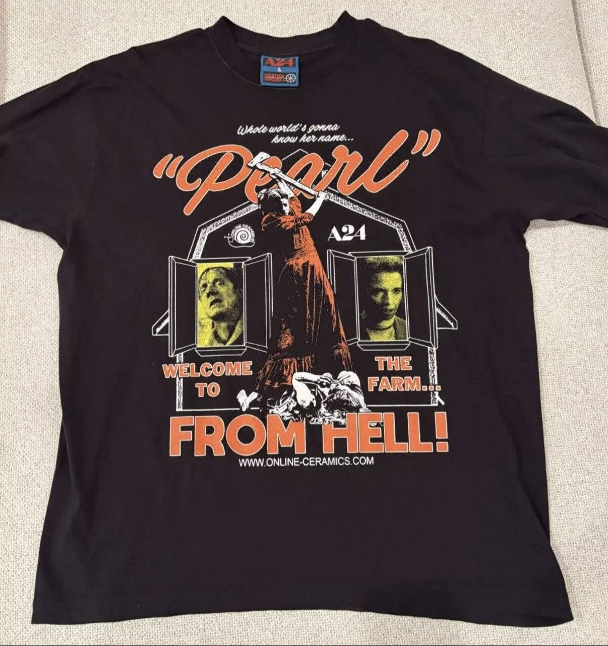 A24 × Online Ceramics A24 x Online Ceramics “Pearl” From Hell Tee Size US L / EU 52-54 / 3 - 1 Thumbnail