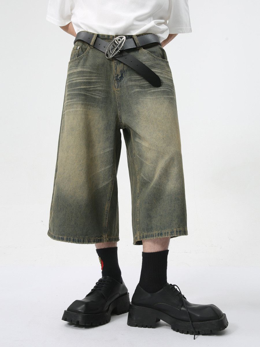Vintage Men's Retro High-Street Loose-Fit Straight-Leg Denim Shorts Size US 32 / EU 48 - 1 Thumbnail