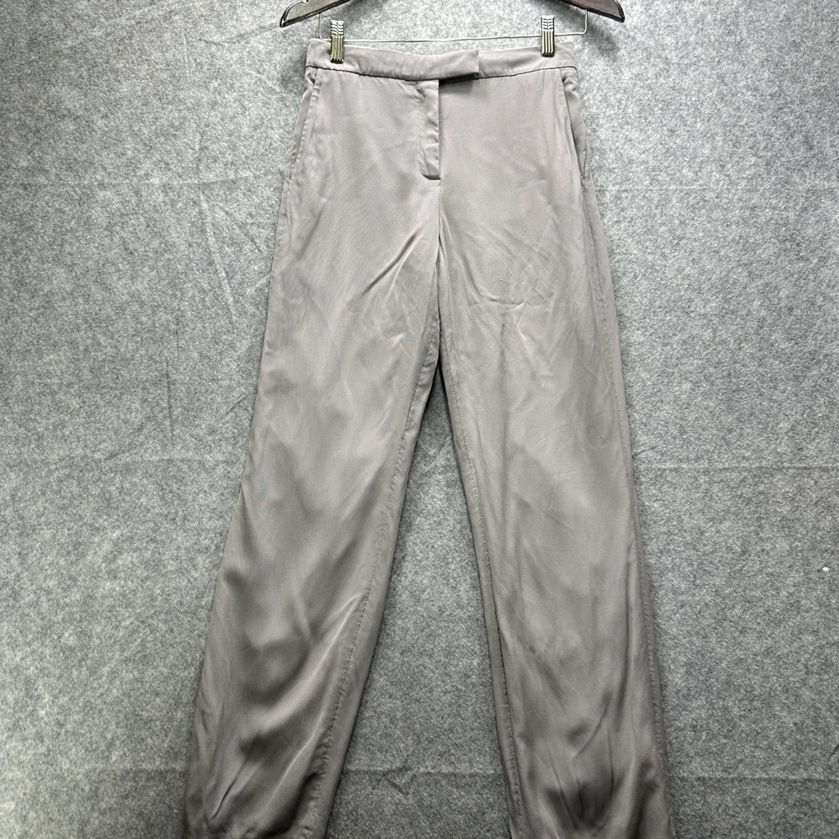 Reiss Reiss Karmine Pants Womens 2 Gray Straight Leg Dress Trousers Lined Stretch Size 26" / US 2 / IT 38 - 3 Thumbnail