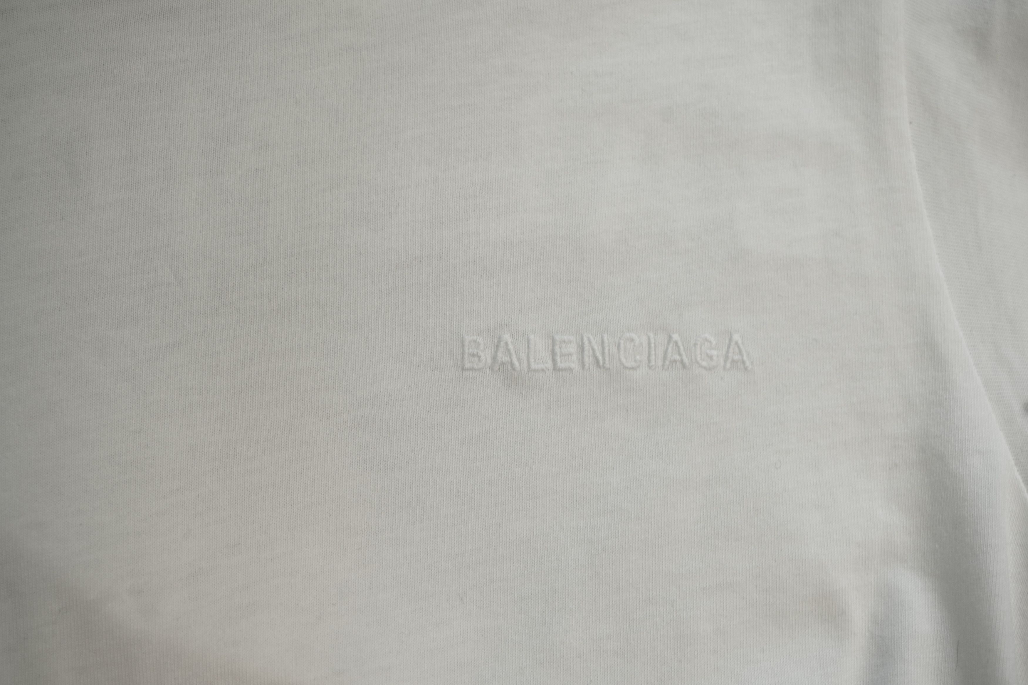 Balenciaga BALENCIAGA T-shirt White 100% Cotton Crew Neck Short Sleeves Size XS / US 0-2 / IT 36-38 - 5 Thumbnail