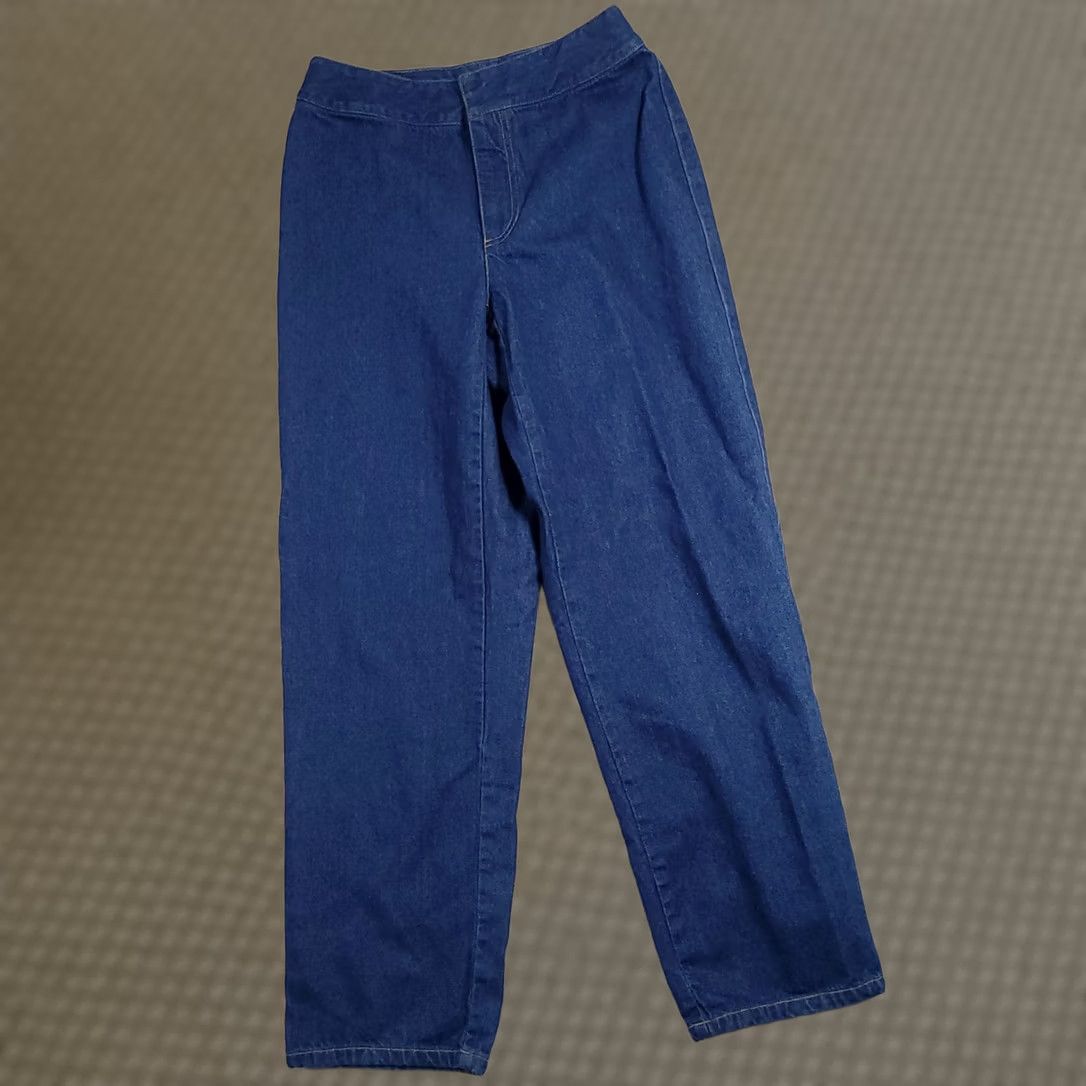 Liz Claiborne VINTAGE Liz Claiborne Jeans Women's 8 Mid Rise Denim Hook & Eye Blue 80s 90s Mom Jeans Cargo Pockets Mens? Size 30" / US 8 / IT 44 - 1 Thumbnail