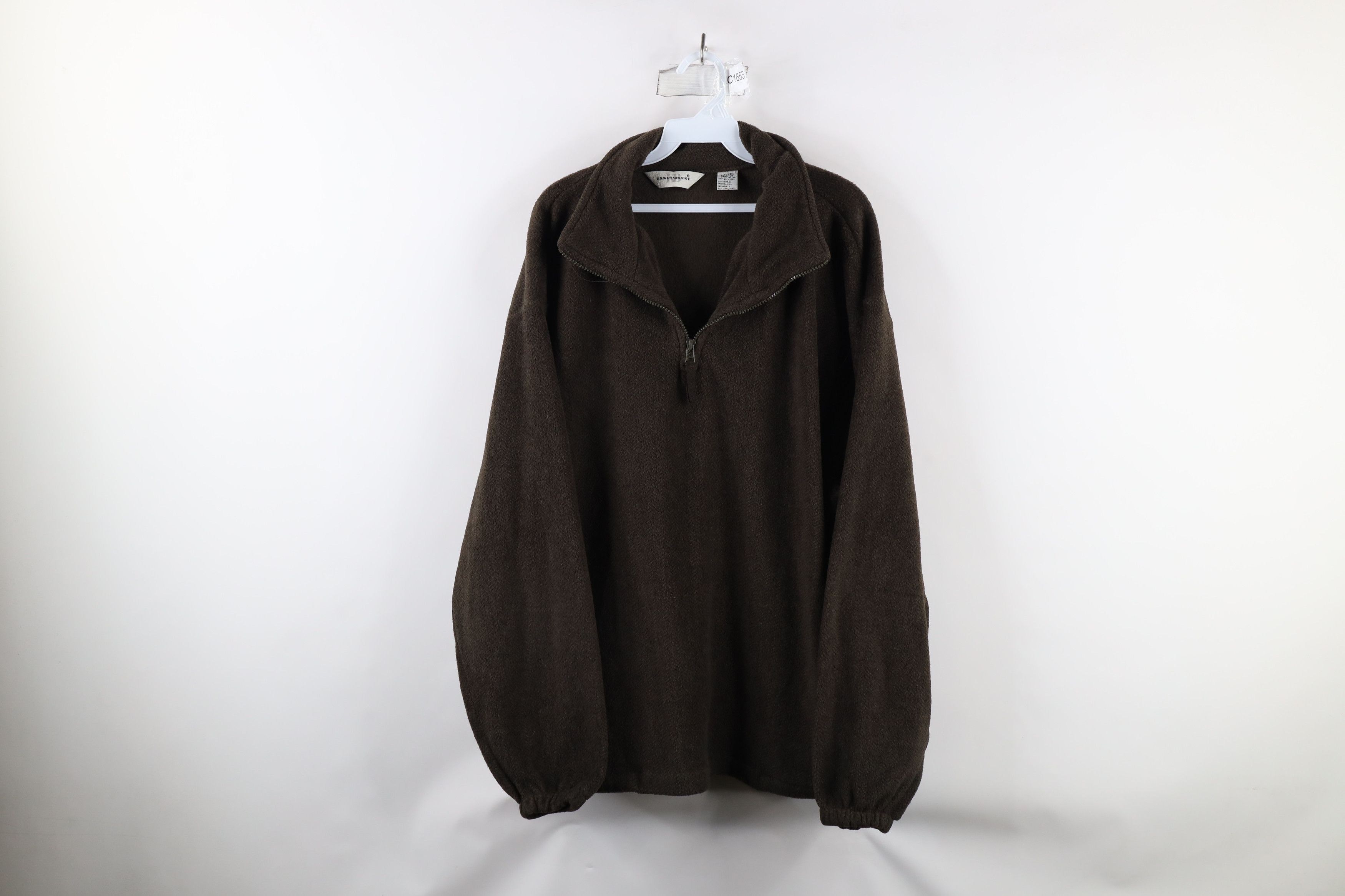 Vintage Vintage Fit Herringbone Fleece Half Zip Pullover Sweater Size US L / EU 52-54 / 3 - 1 Thumbnail