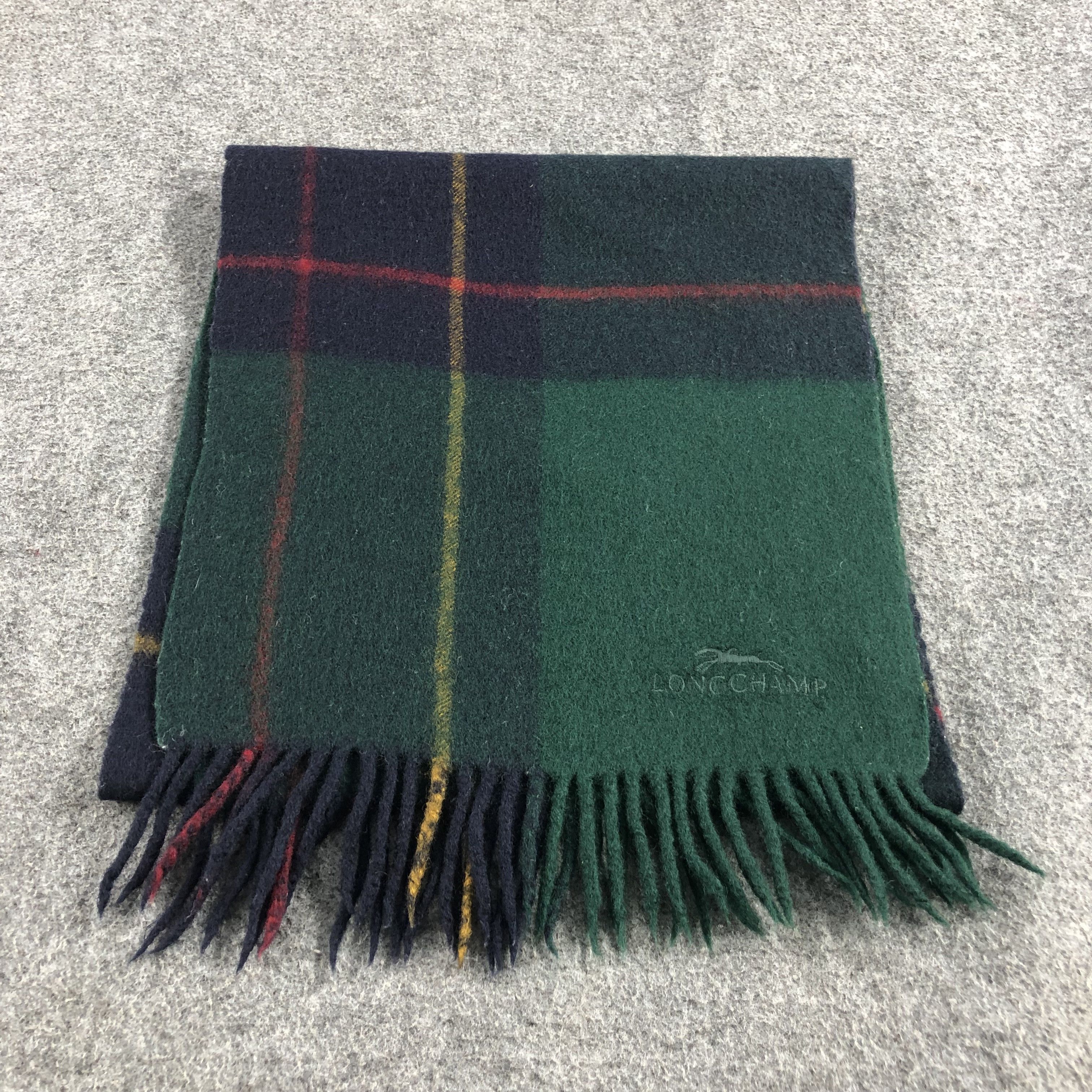 Longchamp Longchamp Tartan Wool Scarf Muffler V901 Size ONE SIZE - 1 Thumbnail