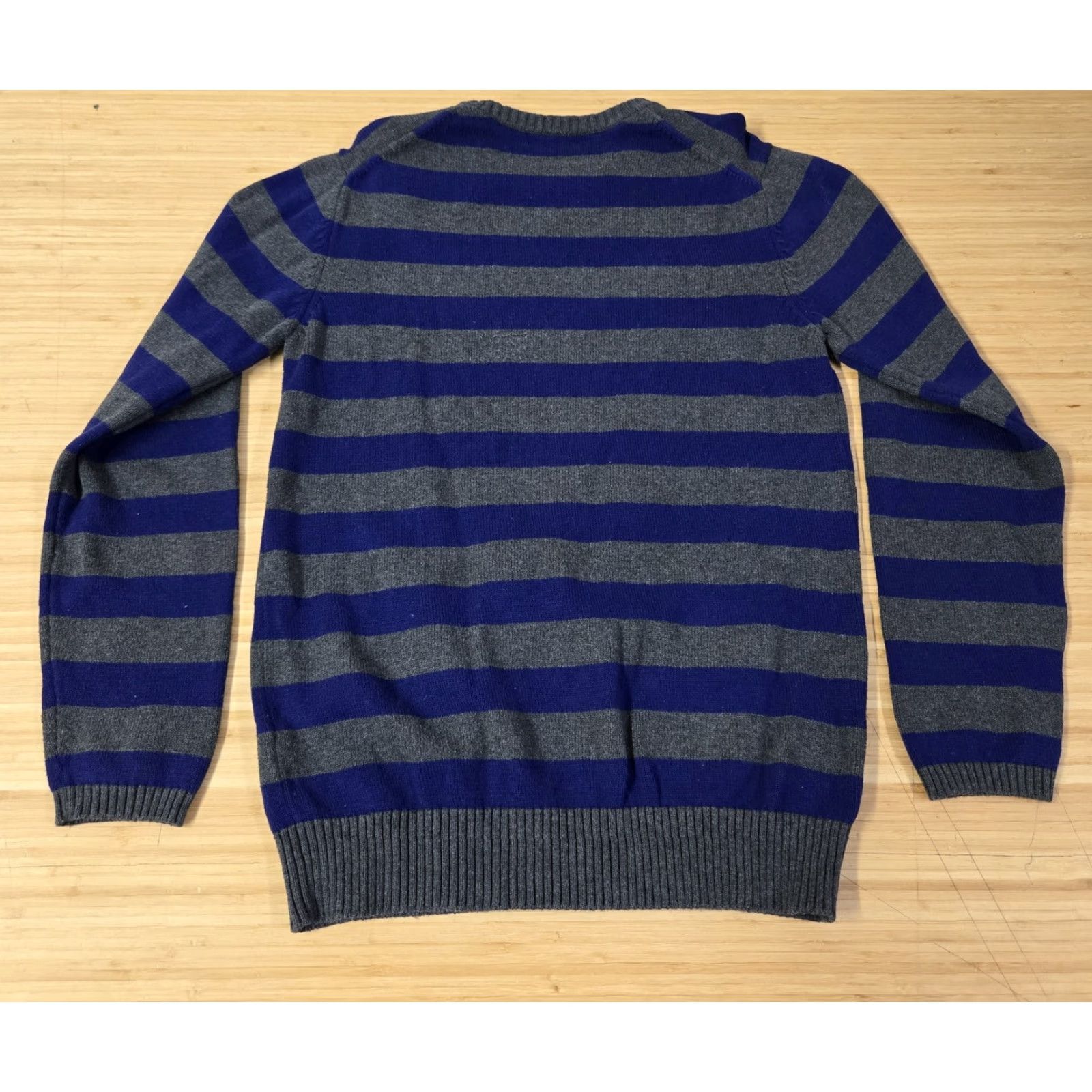 Vintage KR3W Sweater Mens Large Blue Gray Striped Knit Crewneck Pullover Casual Logo Size US L / EU 52-54 / 3 - 5 Thumbnail