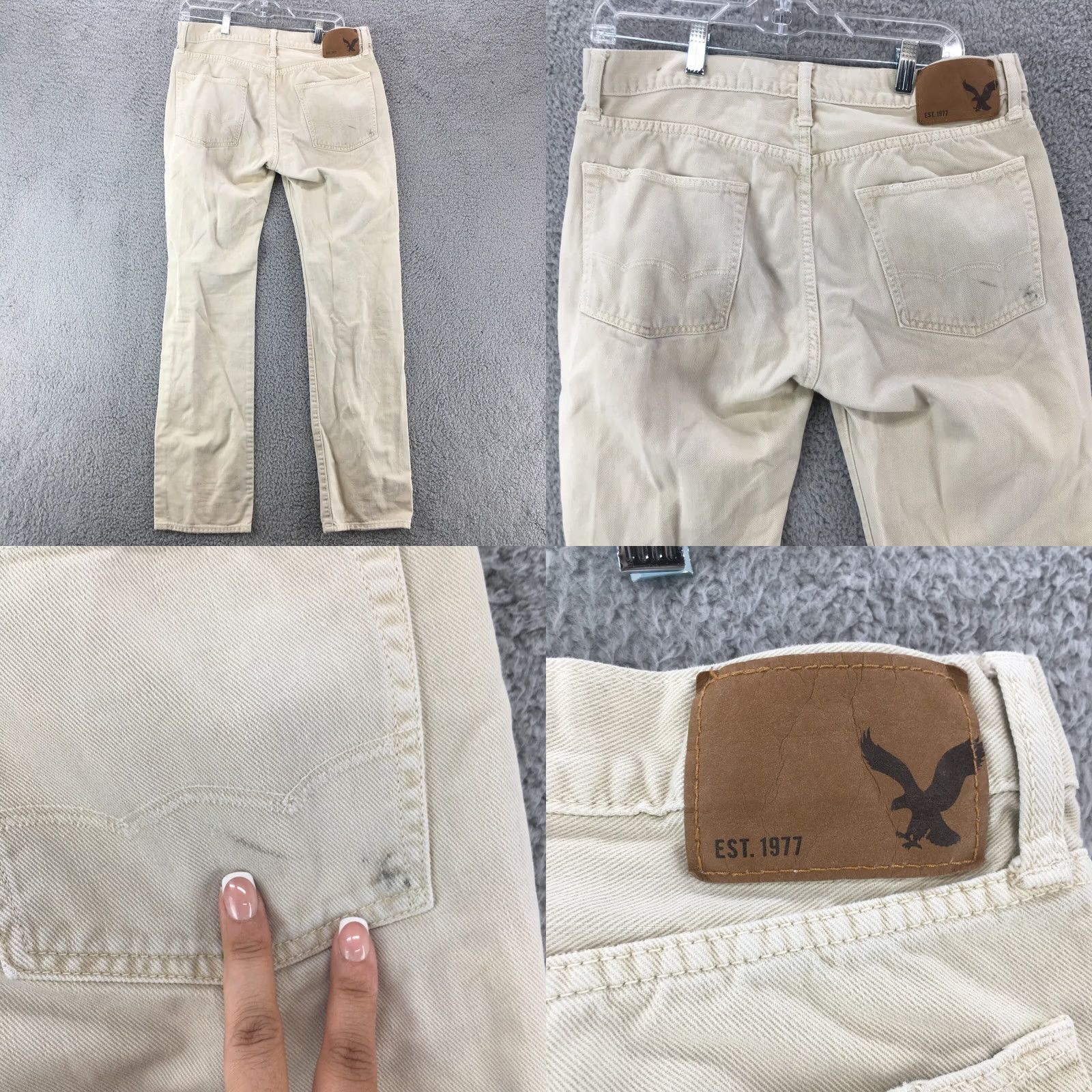 American Eagle Outfitters American Eagle Outfitters Jeans Mens 32/34 Beige Cotton 5 Pockets Straight Leg Regular Rise Medium Size US 32 / EU 48 - 8 Thumbnail