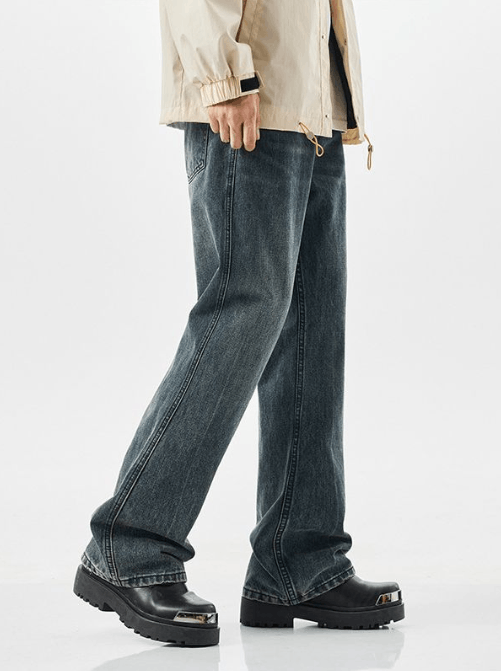Japanese Brand Dark blue high street trend fashion casual flared jeans Size US 32 / EU 48 - 3 Thumbnail
