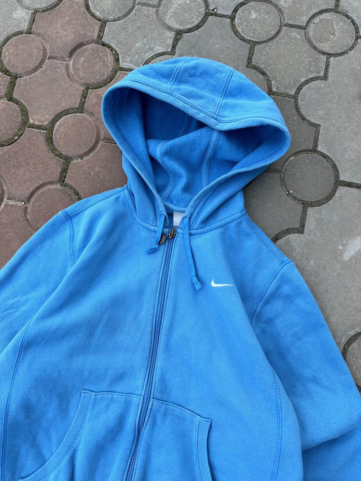 Nike × Vintage Vintage Nike Small Swoosh Zip Hoodie Y2K USA Blue Size US S / EU 44-46 / 1 - 3 Thumbnail