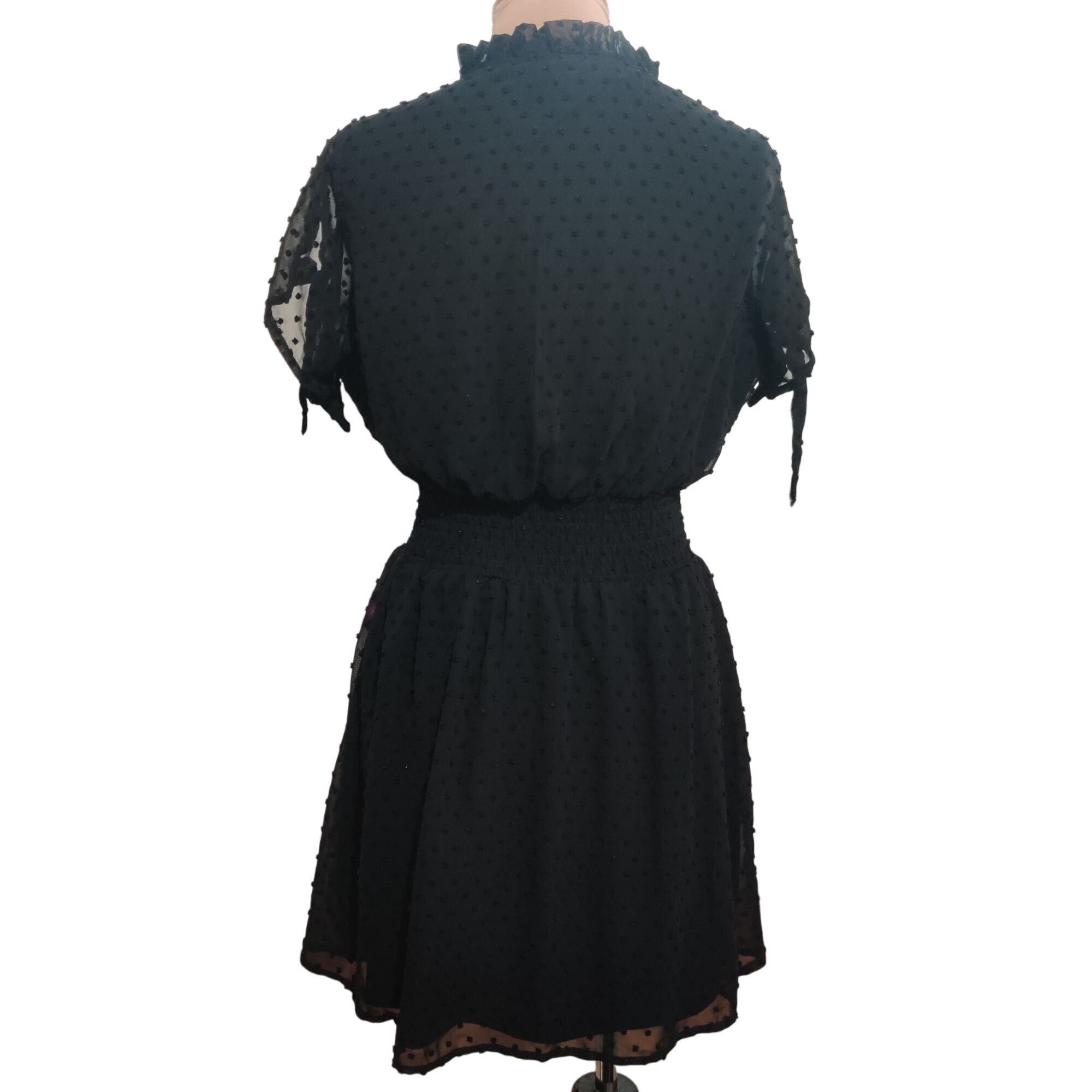 Other Justify Dress Blouson Polka Dot Button Front Shirred Elastic Size L / US 10 / IT 46 - 3 Thumbnail