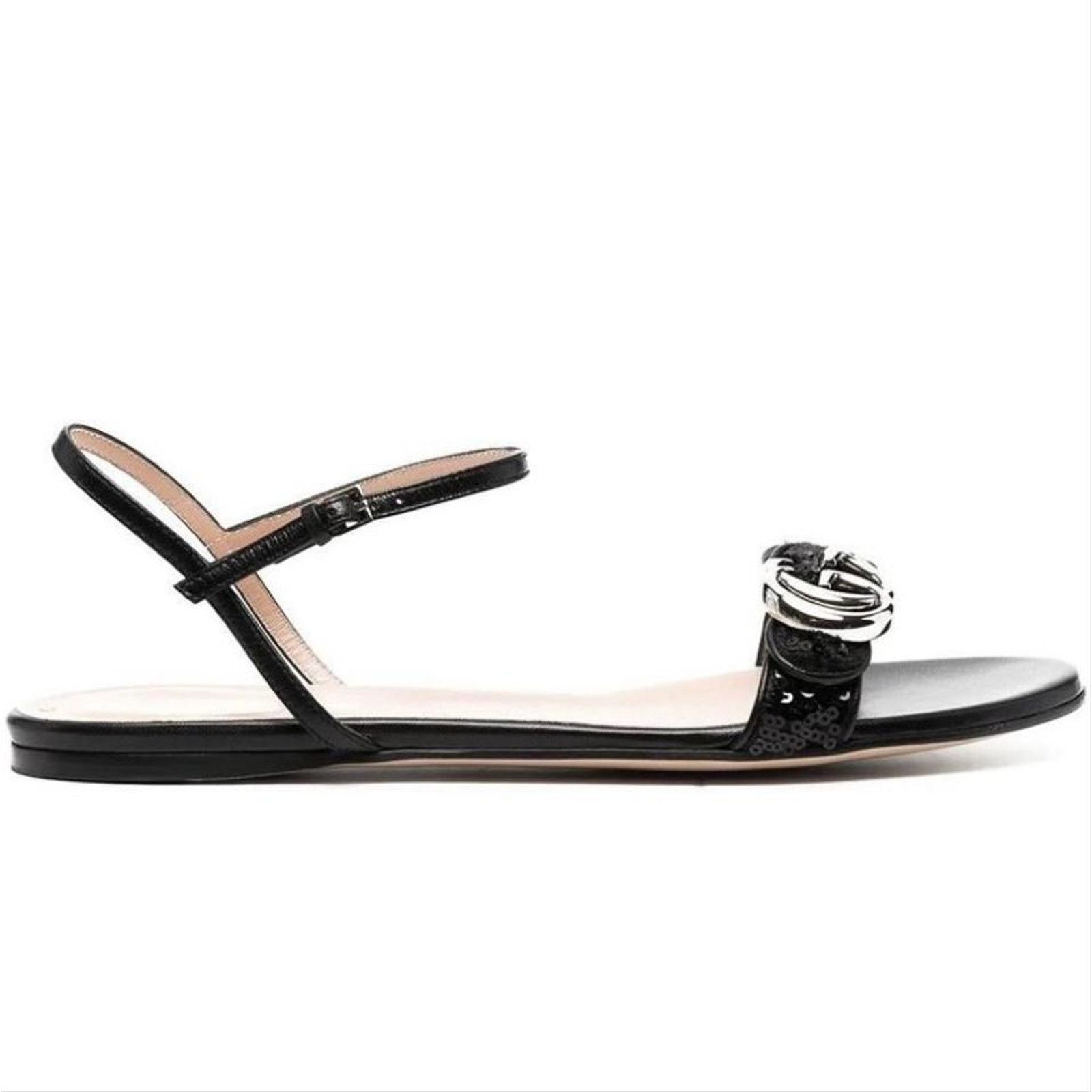 Gucci Marmont GG logo sequins flat sandals Size US 8 / IT 38 - 1 Thumbnail