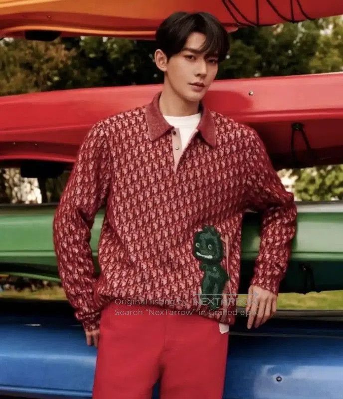 Dior Dior Red Long Sleeve Pullover Sweater for Men . Size US L / EU 52-54 / 3 - 9 Thumbnail