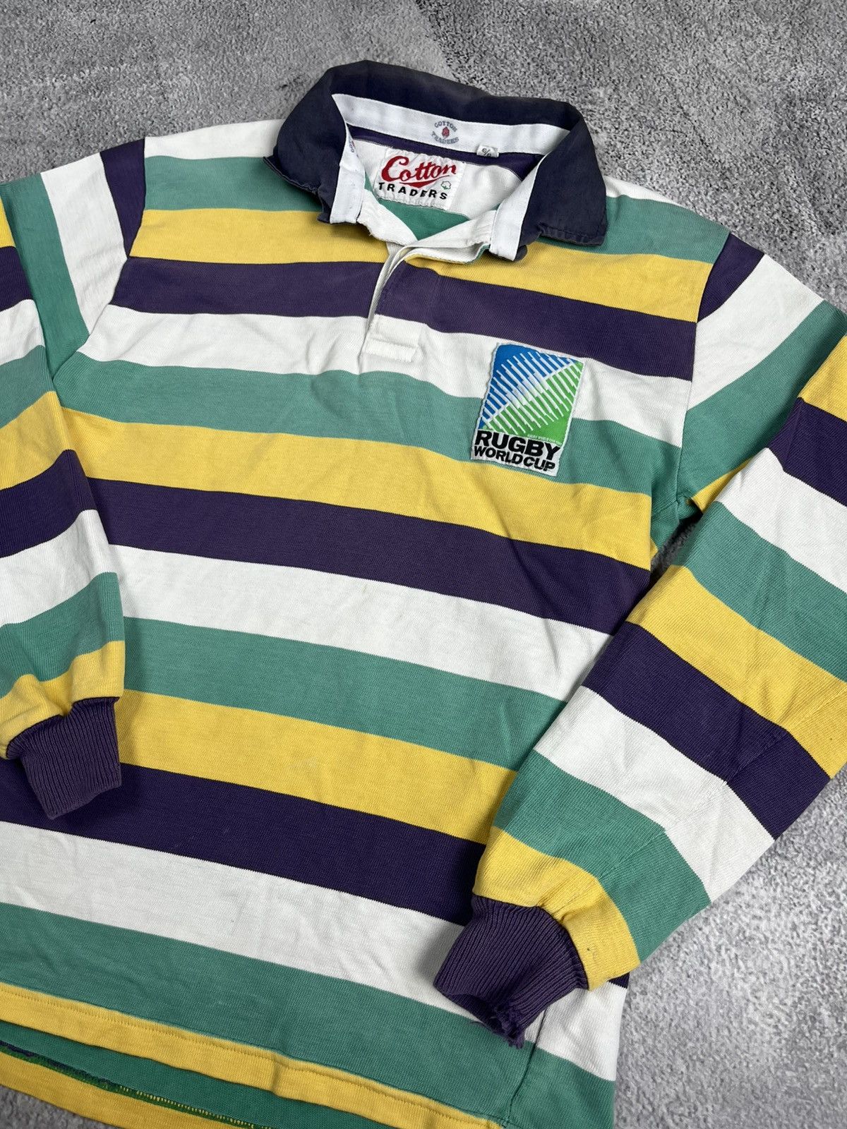 Rugby Ralph Lauren Vintage 80s Cotton Traders World Cup 1989 Rugby Shirt 1980s Size US M / EU 48-50 / 2 - 2 Thumbnail