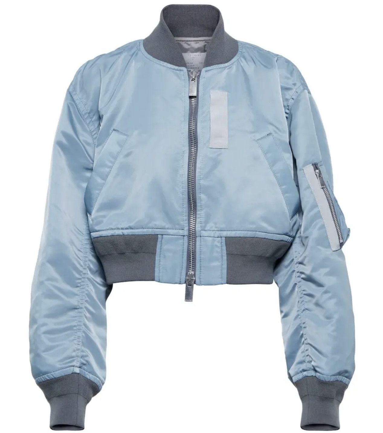 Sacai Sacai Light Blue Nylon Cropped Bomber Size M / US 6-8 / IT 42-44 - 5 Thumbnail