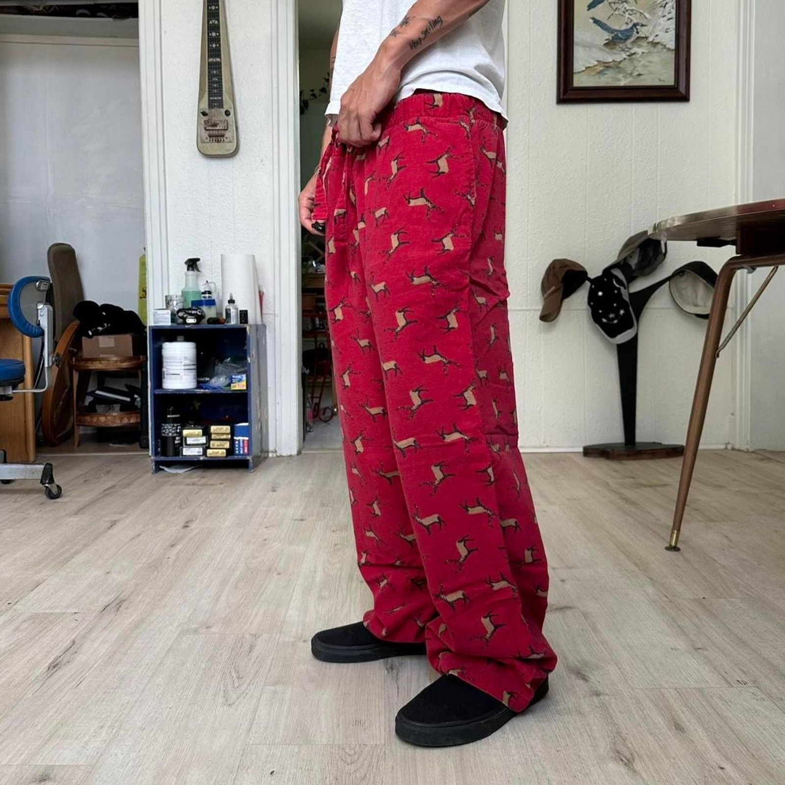 Old Navy Vintage 2000s Old Navy Baggy Deer PJ Pajama Pants Sweatpants Size US 34 / EU 50 - 2 Thumbnail