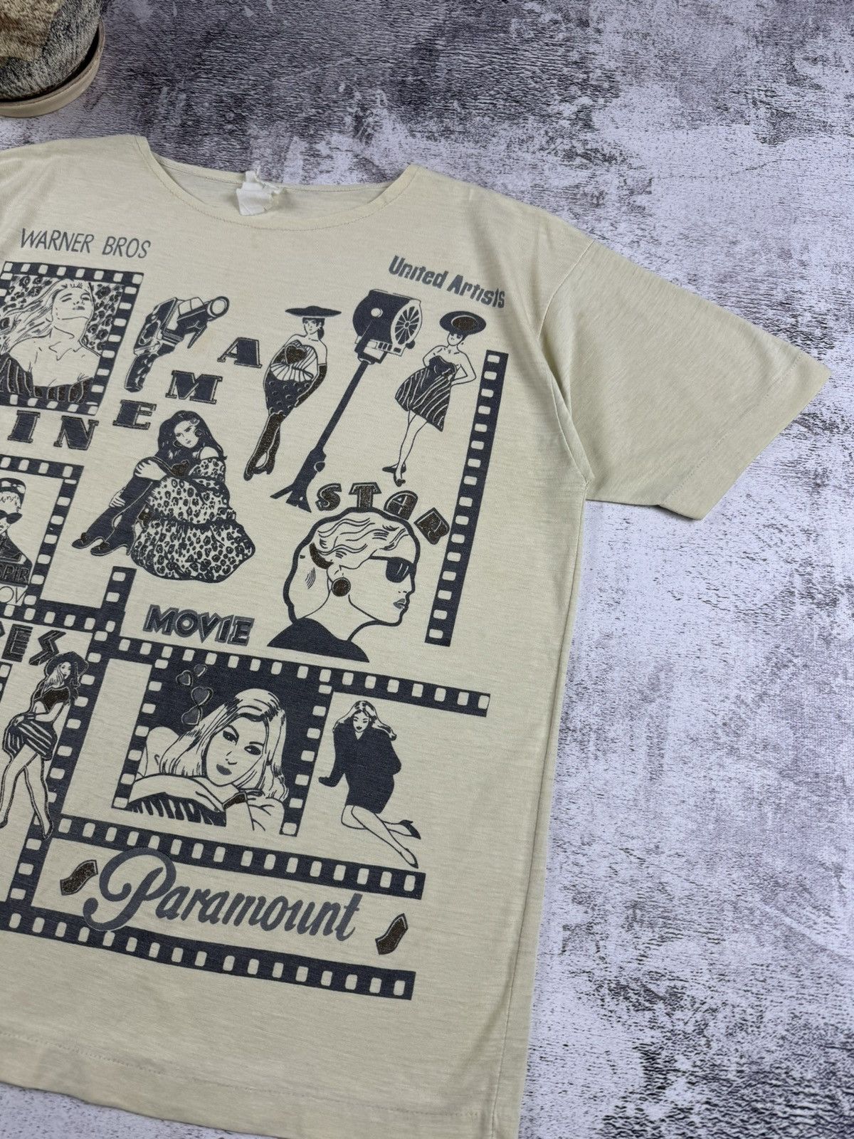 Warner Bros Vintage 80S 90S Cinema Star Paramount USA RARE T Shirt Tee Size US L / EU 52-54 / 3 - 5 Thumbnail