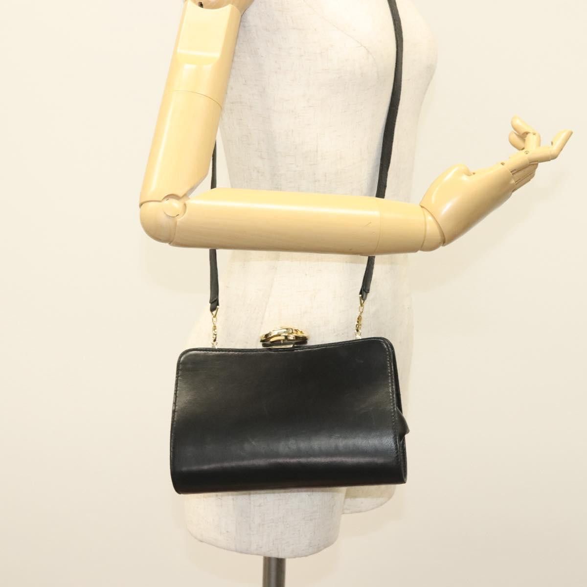 GUCCI Shoulder Bag Leather Black Gold 005 406 005 406
