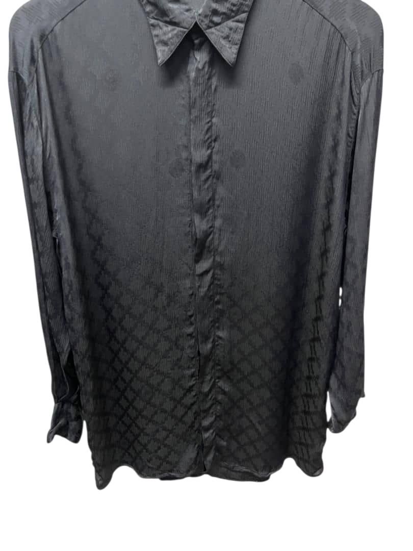Versace GIANNI VERSACE Black Silk Hidden Long Sleeve Size US M / EU 48-50 / 2 - 5 Thumbnail