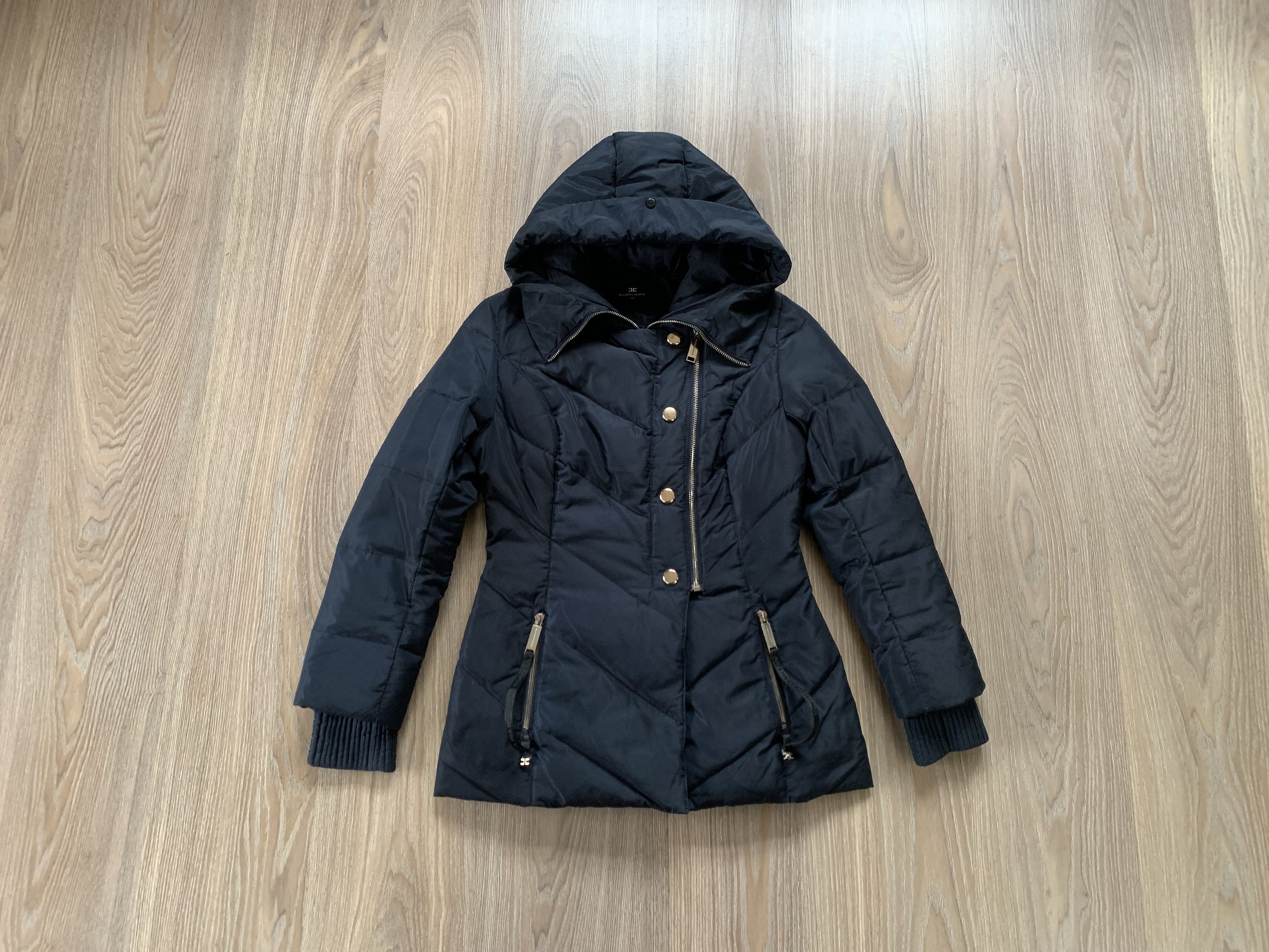 Elisabetta Franchi Elisabetta Franchi Black Hooded Quilted Puffer Jacket Size M / US 6-8 / IT 42-44 - 1 Thumbnail