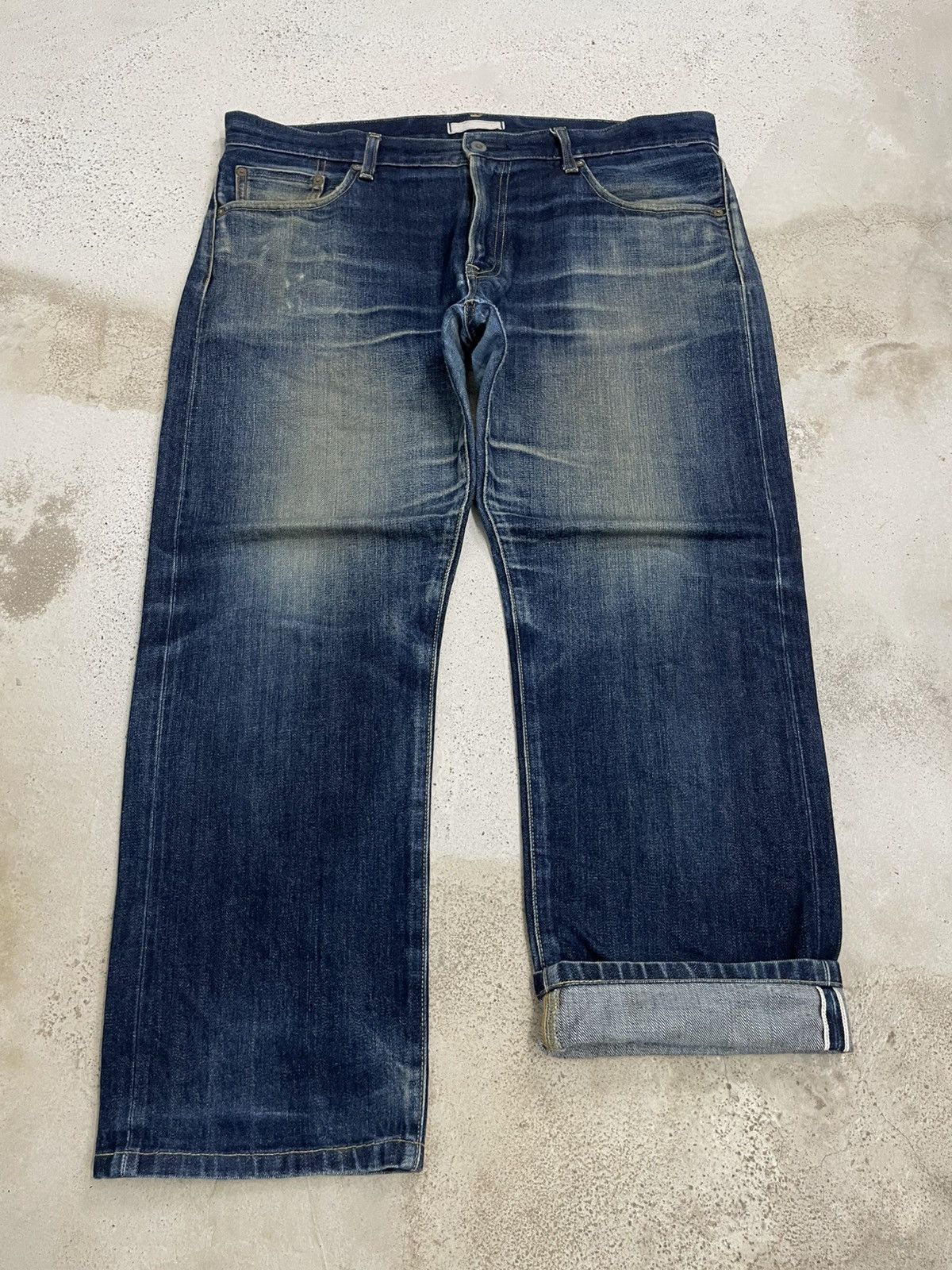 Japanese Brand Uniqlo Nigo Selvedge Mud Workaholic Denim SelfRepair Size US 37 - 1 Thumbnail