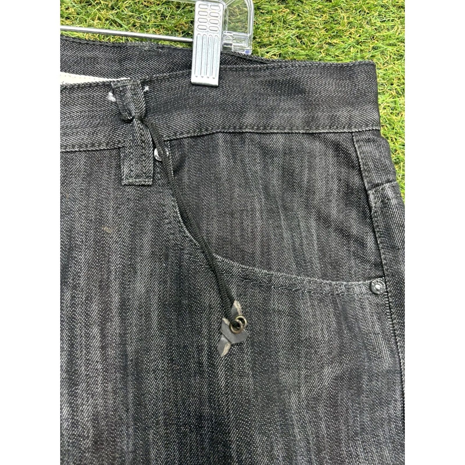 Denime Six Lincoln Jeans Mens 42x32 Dark Wash Denim Black Straight Fit Regular 5-Pocket Jeans Mens Black 42x32 Size US 42 / EU 58 - 3 Thumbnail