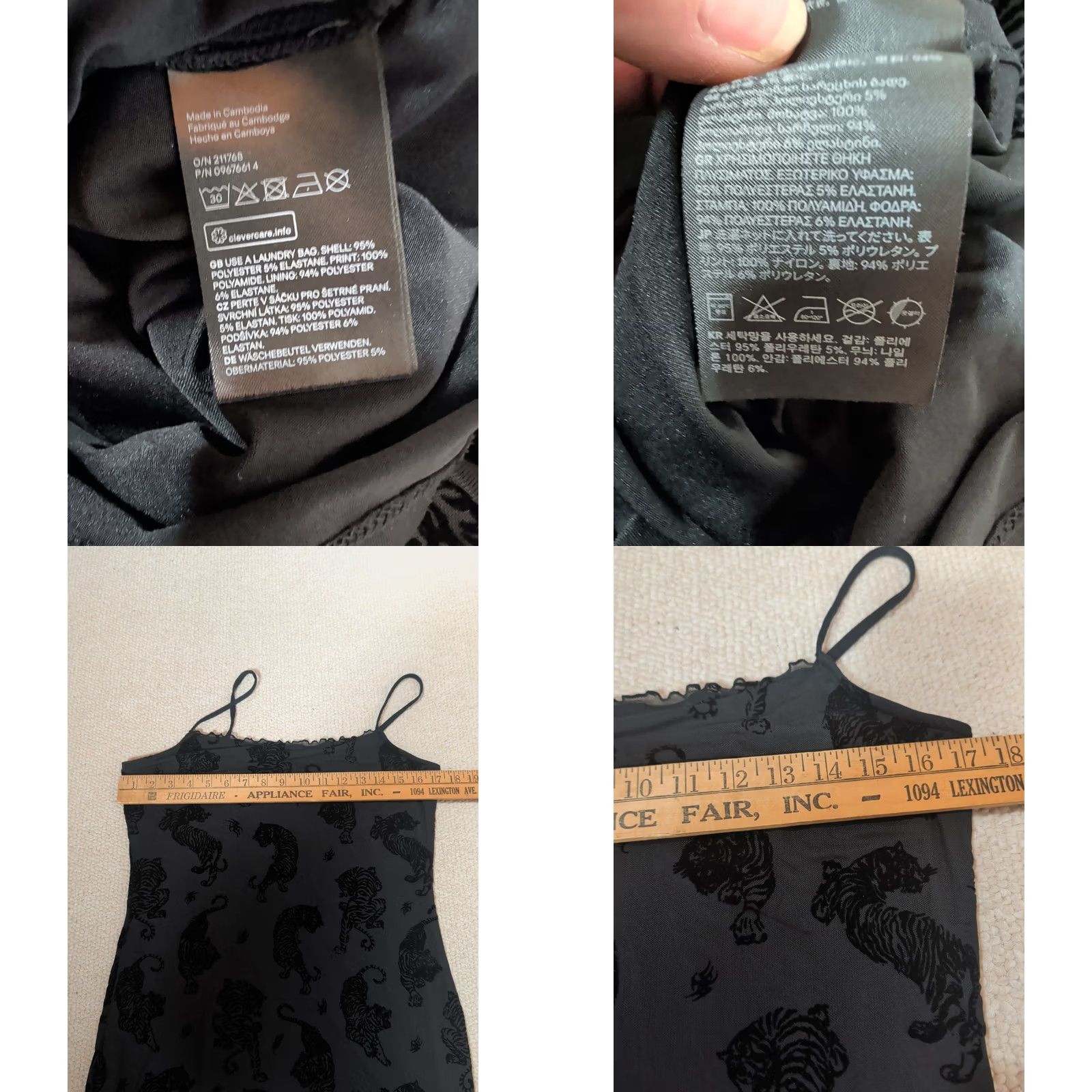 H&M H&M Velvet Bodycon Mini Dress Women's L Black Romantic Tiger Print Size L / US 10 / IT 46 - 8 Thumbnail