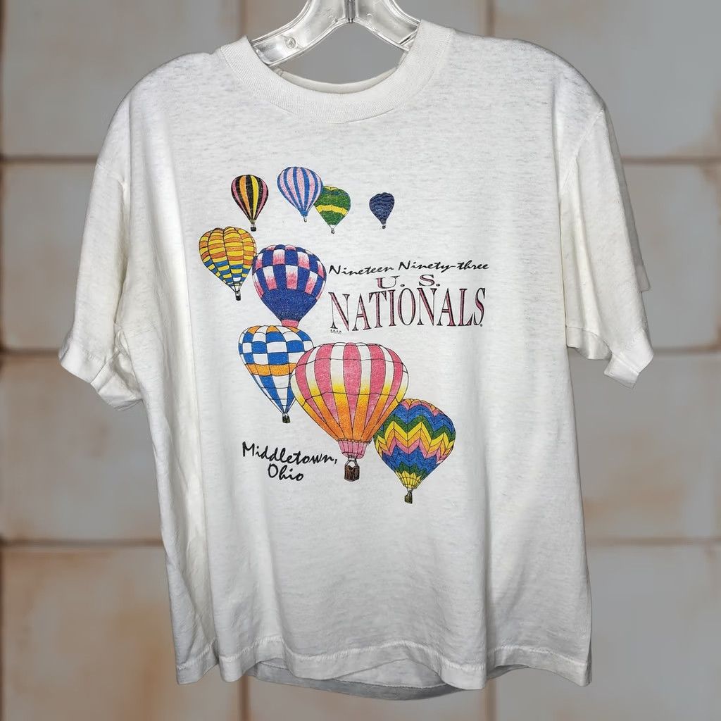 Vintage VINTAGE 1993 U.S. Nationals Hot Air Balloon Shirt Mens Large White 90s Tee Size US L / EU 52-54 / 3 - 1 Thumbnail