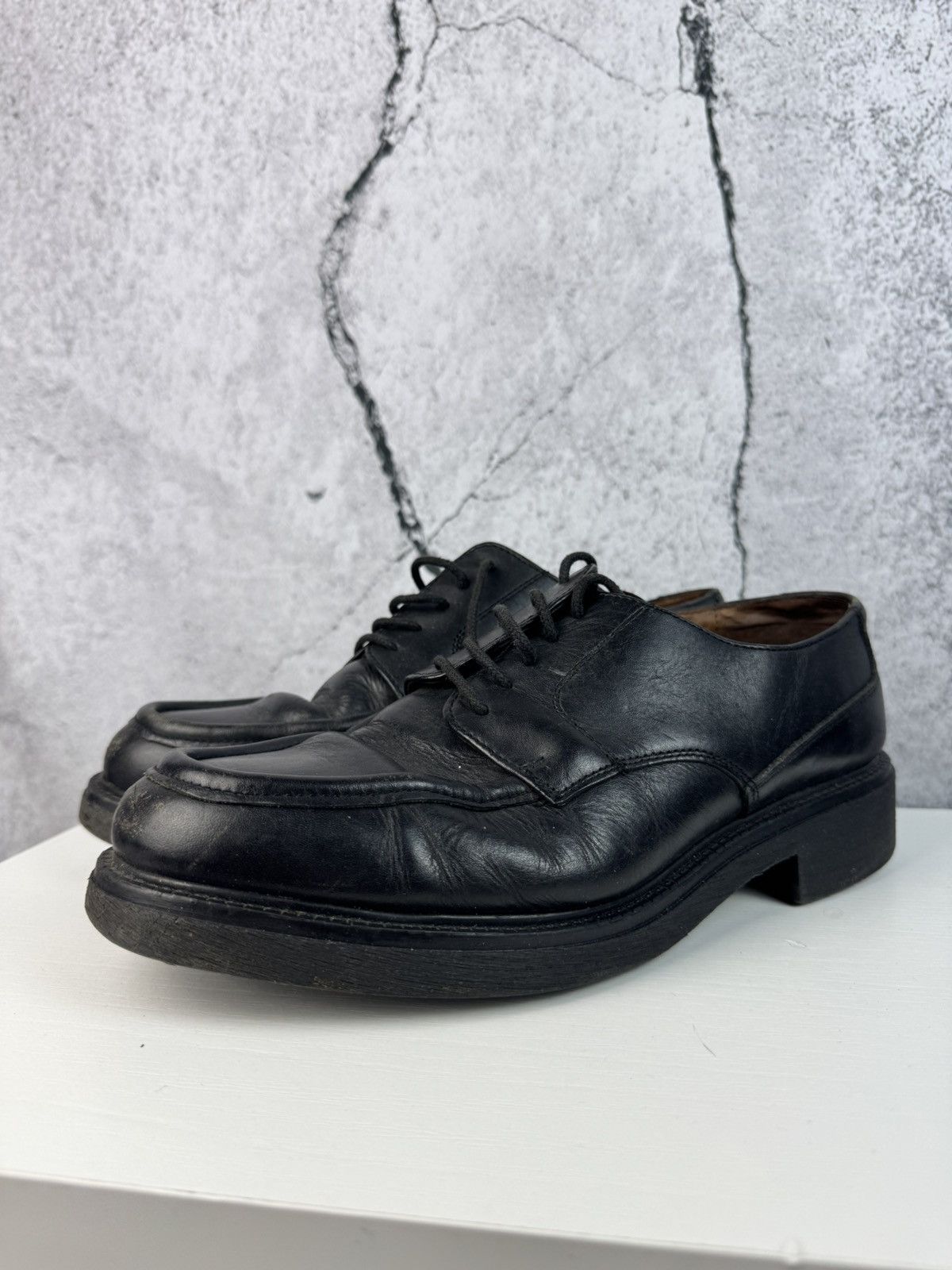 Vintage Rare Italian 90s Vintage Chunky Platform Shoes Leather Rick Size US 9 / EU 42 - 2 Thumbnail