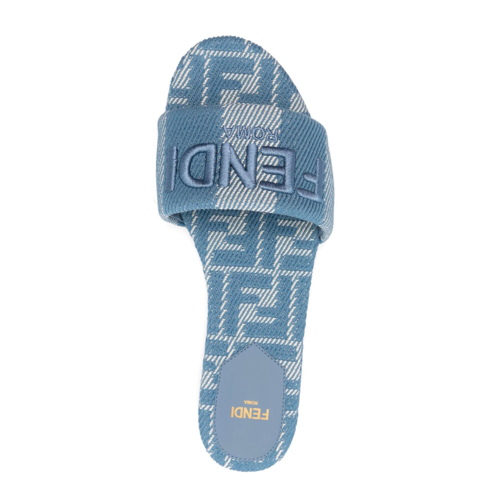 Fendi Fendi Sunshine Blue Denim FF Monogram Mule Slide Sandal 36.5 Size US 6.5 / IT 36.5 - 9 Thumbnail
