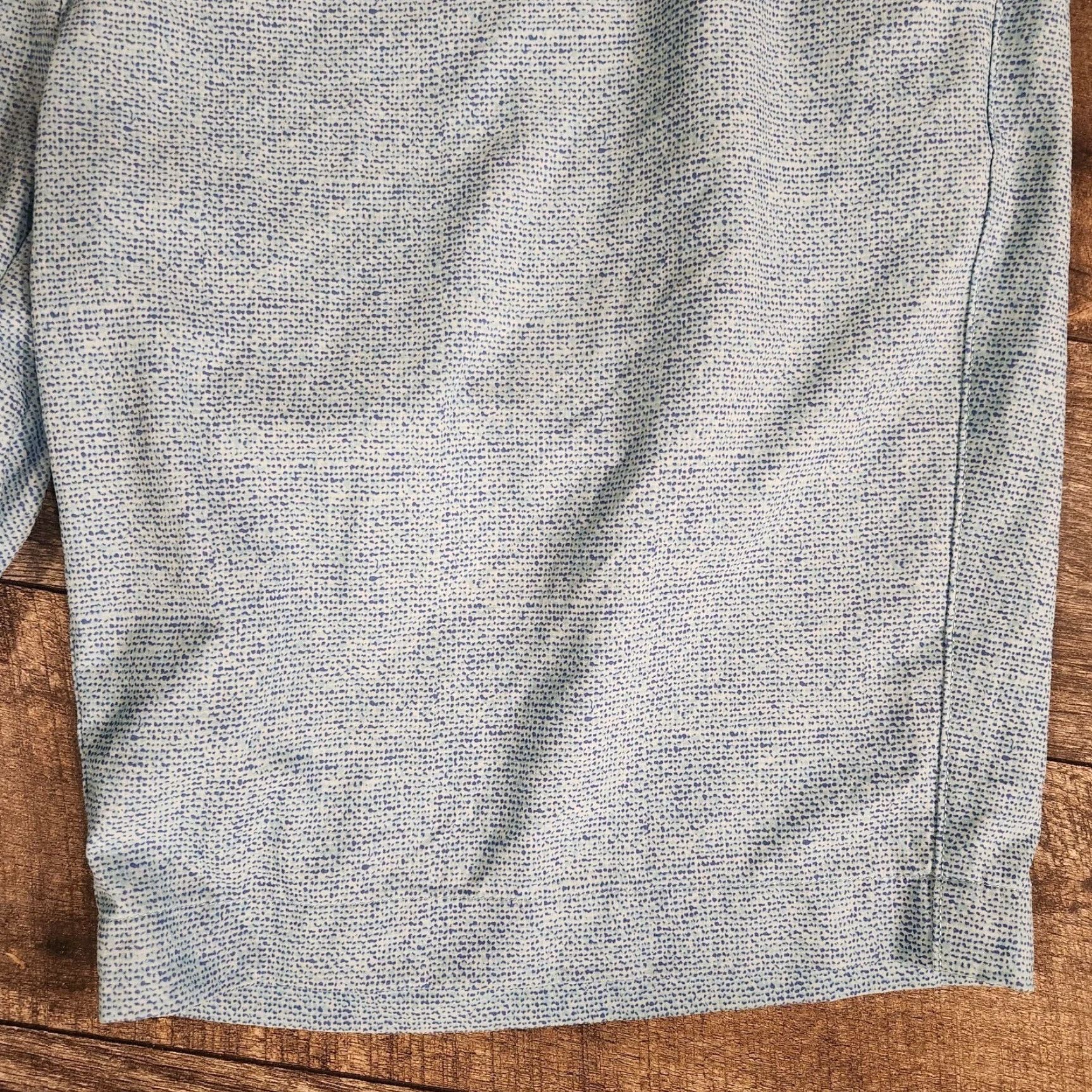 Peter Millar Peter Millar Shorts Mens 36 AOP Blue Performance Stretch Golf Wicking Casual Travel Geometric Front Flat Front Pockets Logo Men Regular Chino Short Size US 36 / EU 52 - 2 Thumbnail