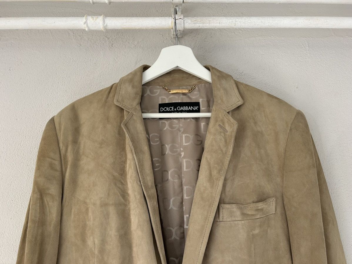Dolce & Gabbana Dolce & Gabbana Beige Suede Blazer, Size 52 Size US L / EU 52-54 / 3 - 3 Thumbnail