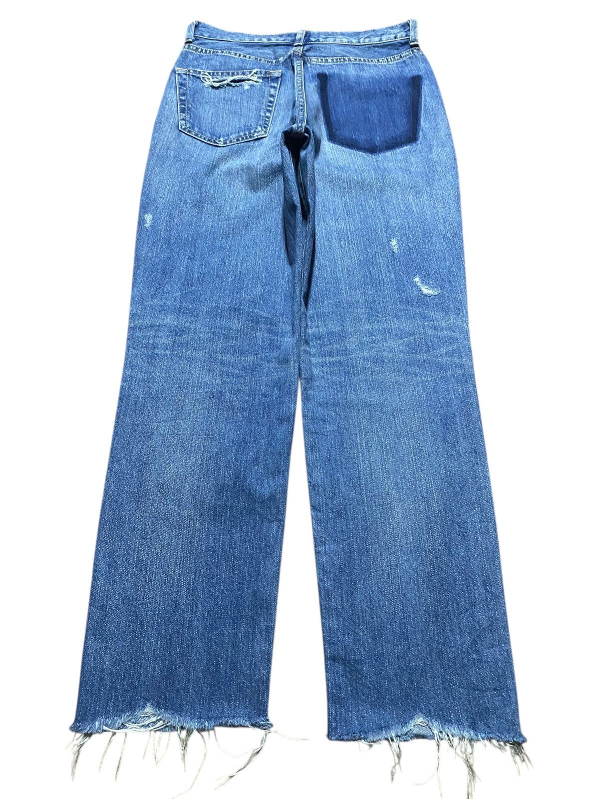 POST ARCHIVE FACTION (PAF) Vintage Moussy Blue Patches Distresse Straight Fit Jean Size 27" / US 4 / IT 40 - 2 Thumbnail