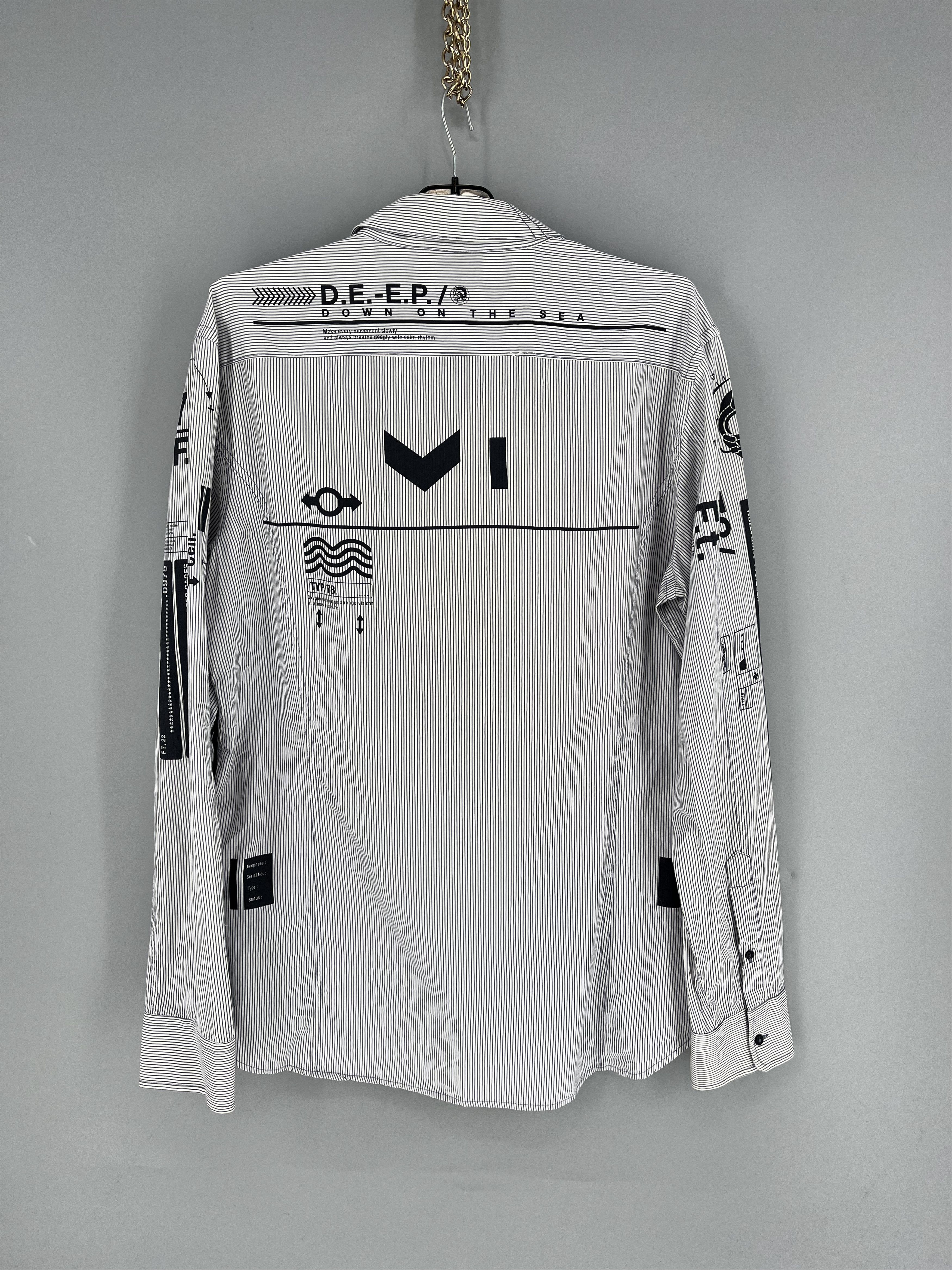 Diesel RARE Diesel DEPT. LIQUID SPACE Striped Button UpShirt SZ XXL Size US XXL / EU 58 / 5 - 12 Thumbnail