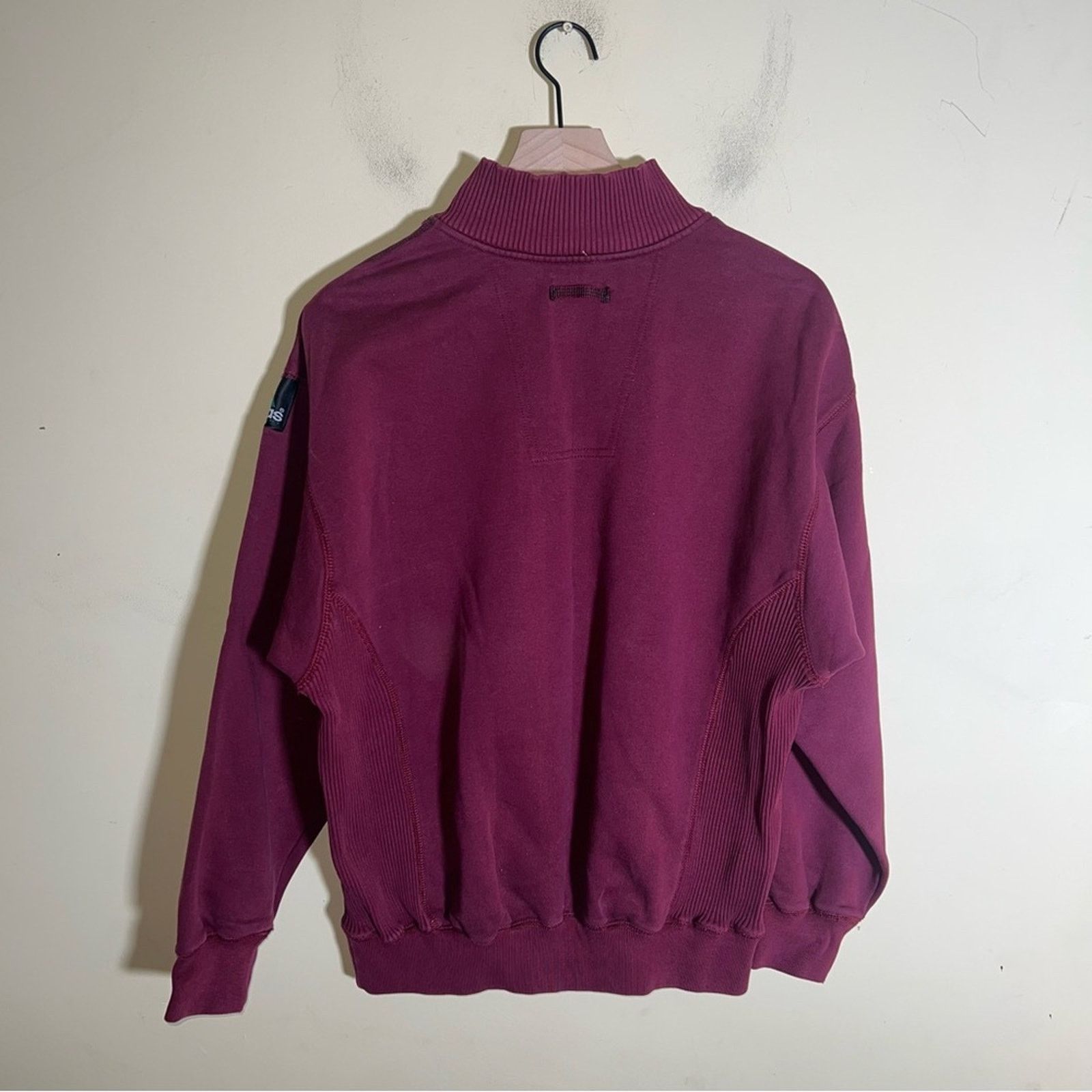 Adidas VNTG ADIDAS burgundy embroidered quarter zip pullover S Size S / US 4 / IT 40 - 5 Thumbnail
