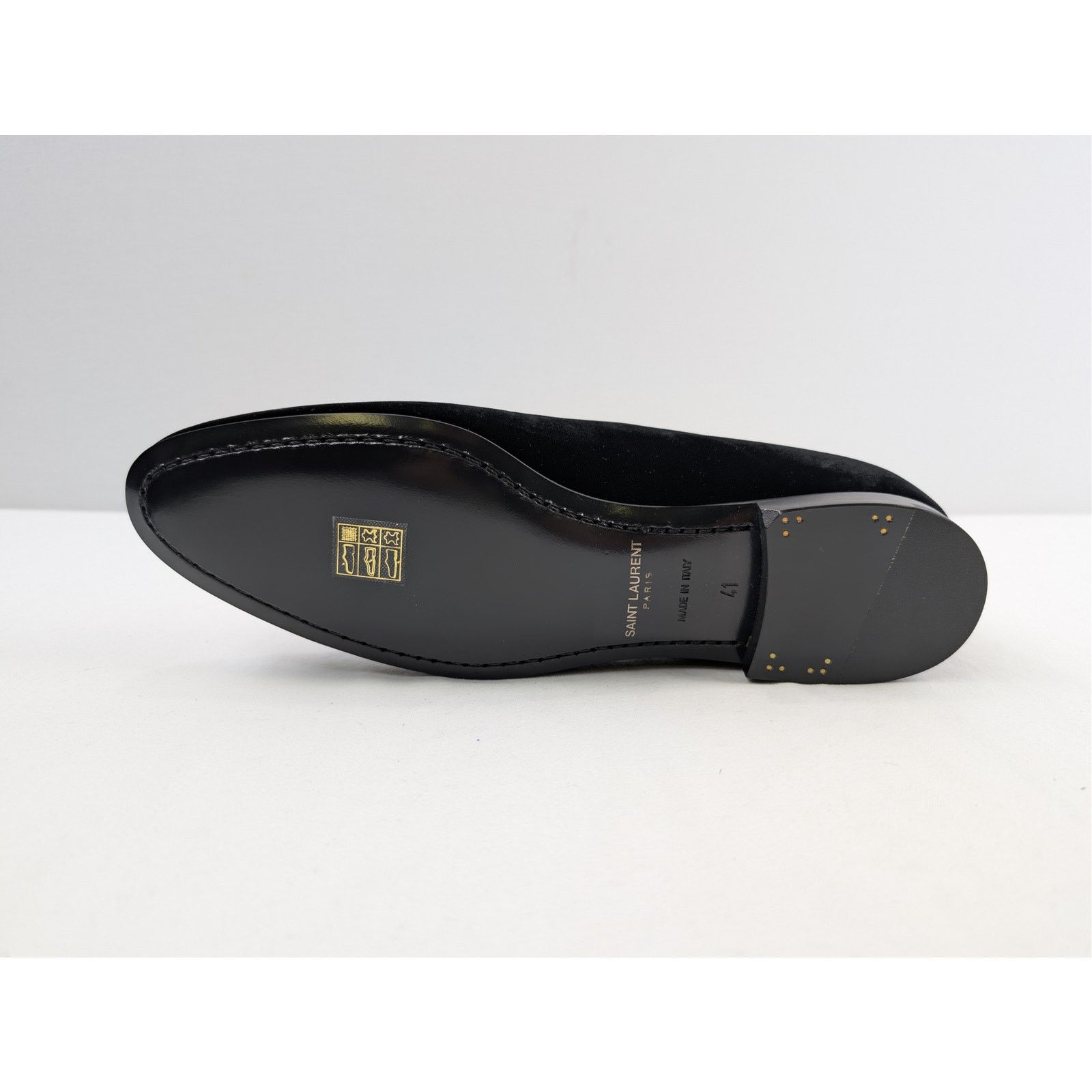Saint Laurent Paris o1rshd1 velvet slip-on loafers shoe in Black Size US 8 / EU 41 - 12 Thumbnail