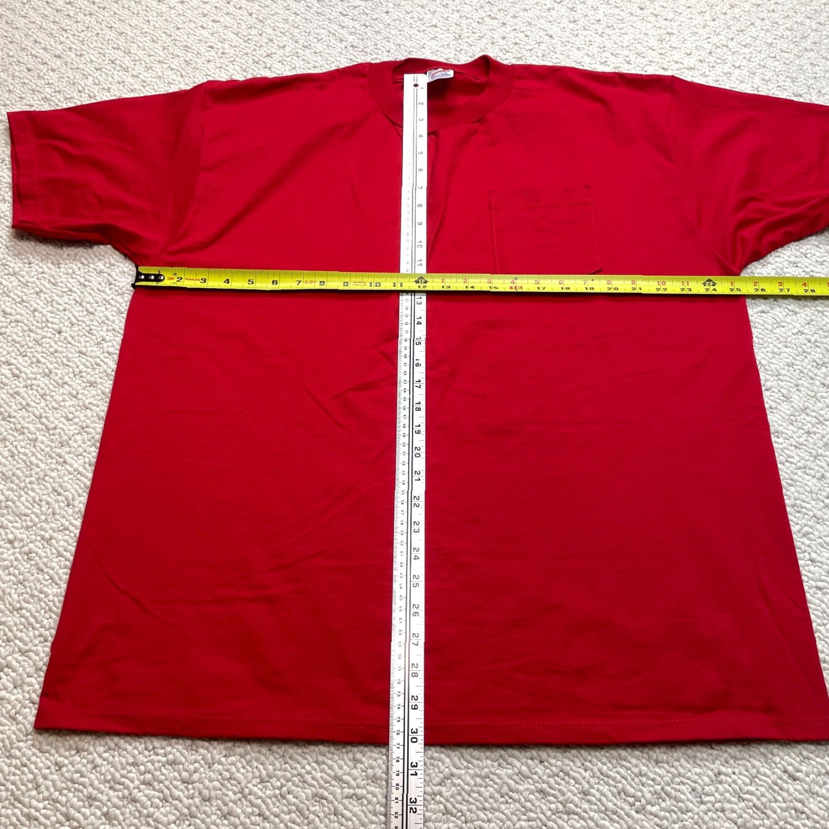 Jerzees Jerzees 50/50 Heavyweight Shirt Adult 2XL Red Solid Pocket Tee Top Size US XXL / EU 58 / 5 - 6 Thumbnail