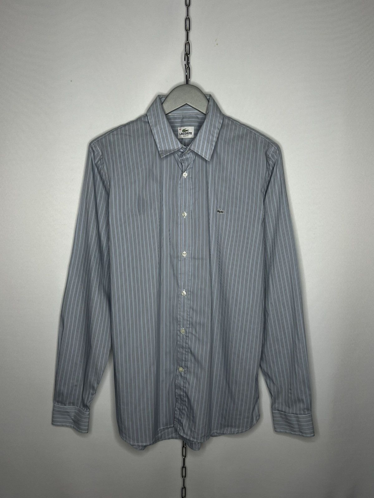 Lacoste Lacoste Luxury Striped Long Sleeve Shirt Based Size US L / EU 52-54 / 3 - 1 Thumbnail