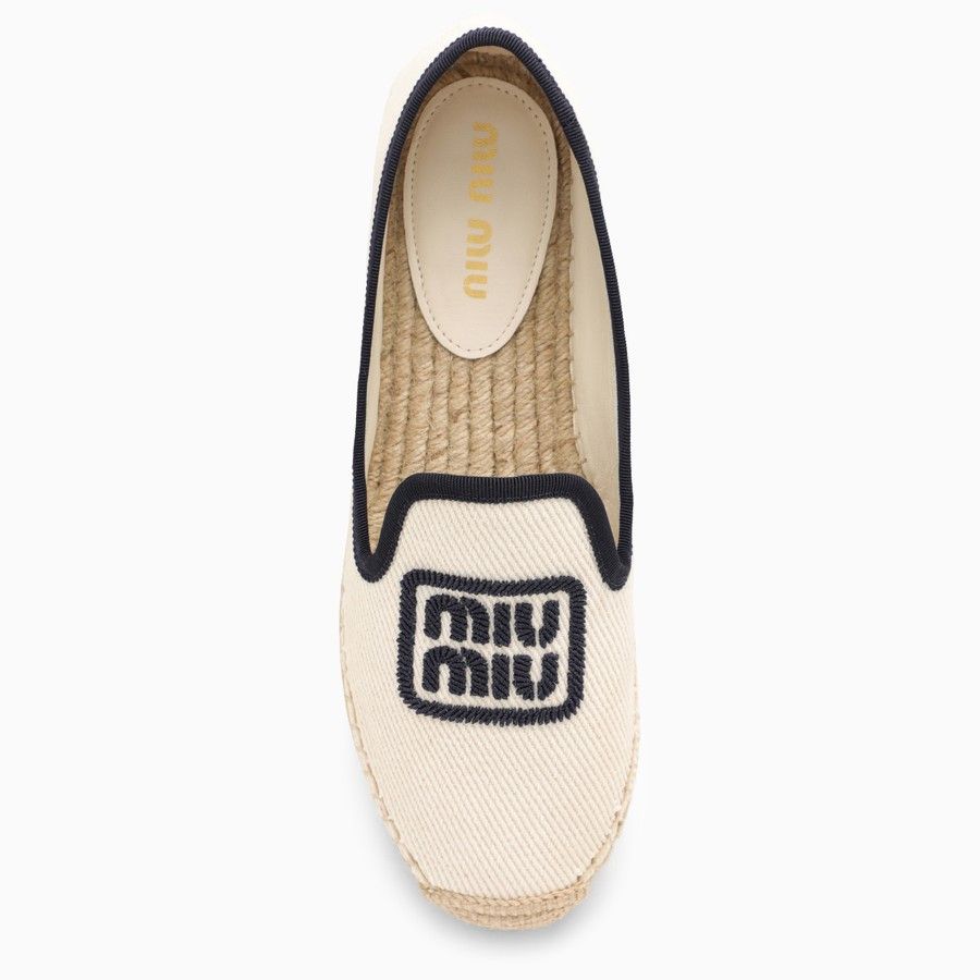 Miu Miu o1d2blof0924 Logo Espadrilles in Multicolor Size US 11 / IT 41 - 3 Thumbnail
