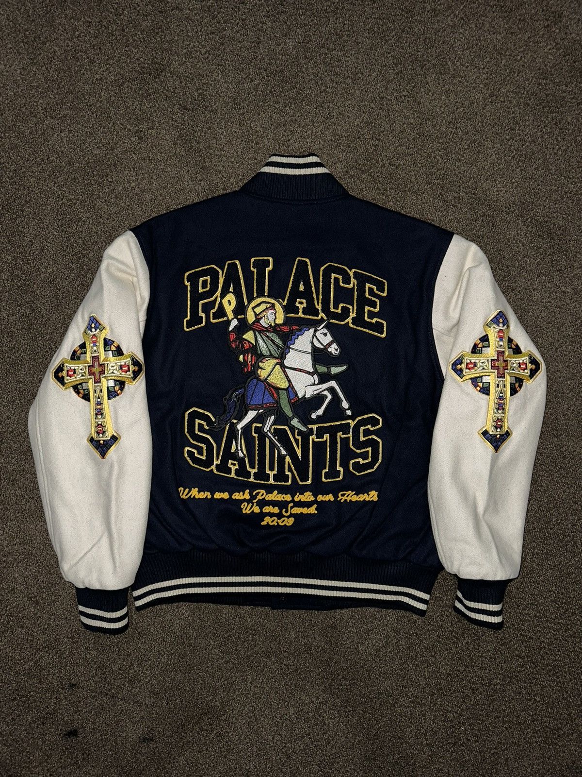Palace Palace Saints Varsity Jacket Navy Size US M / EU 48-50 / 2 - 6 Thumbnail